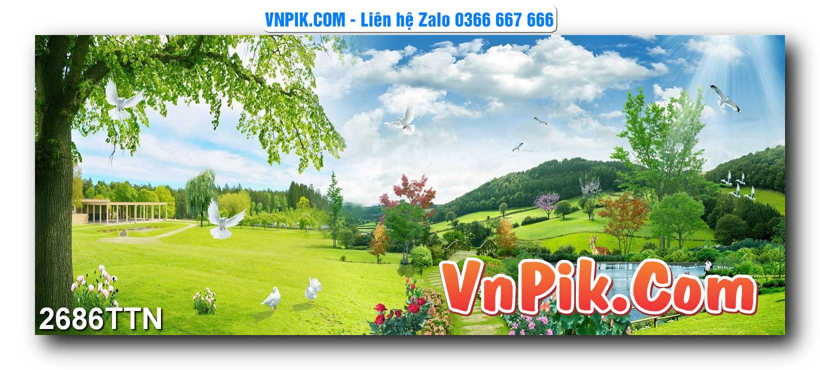 Tranh thác nước – Tranh phong thủy – Tranh treo tường mã 2686TTN