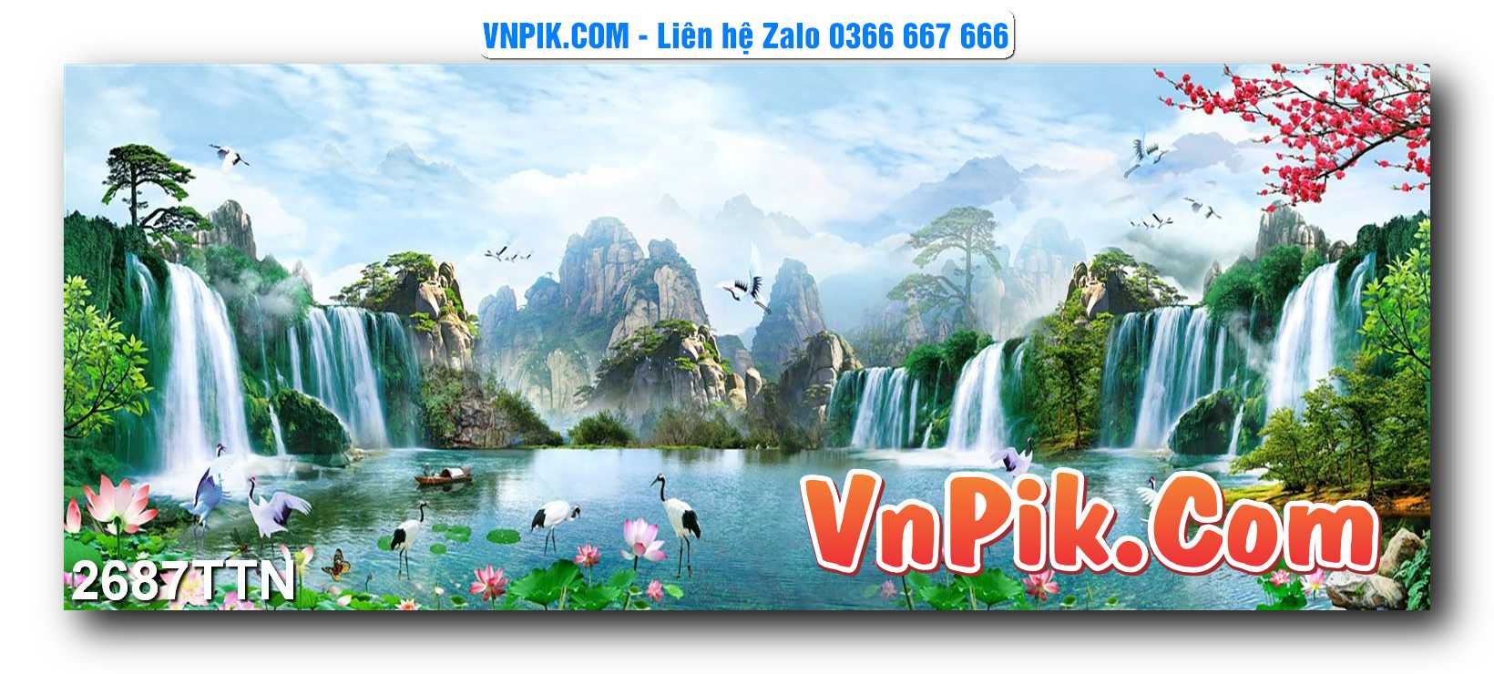 Tranh thác nước – Tranh phong thủy – Tranh treo tường mã 2687TTN