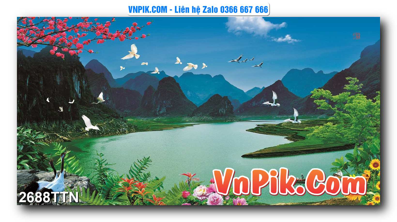 Tranh thác nước – Tranh phong thủy – Tranh treo tường mã 2688TTN