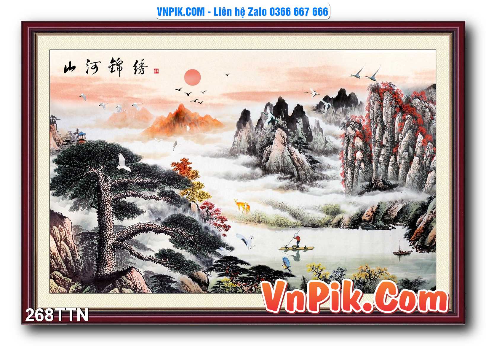 Tranh thác nước – Tranh phong thủy – Tranh treo tường mã 268TTN