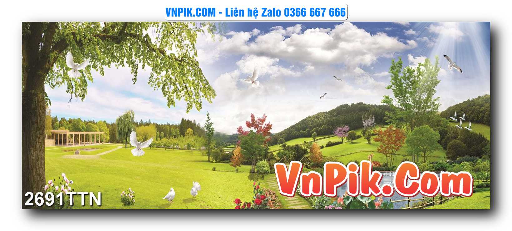 Tranh thác nước – Tranh phong thủy – Tranh treo tường mã 2691TTN