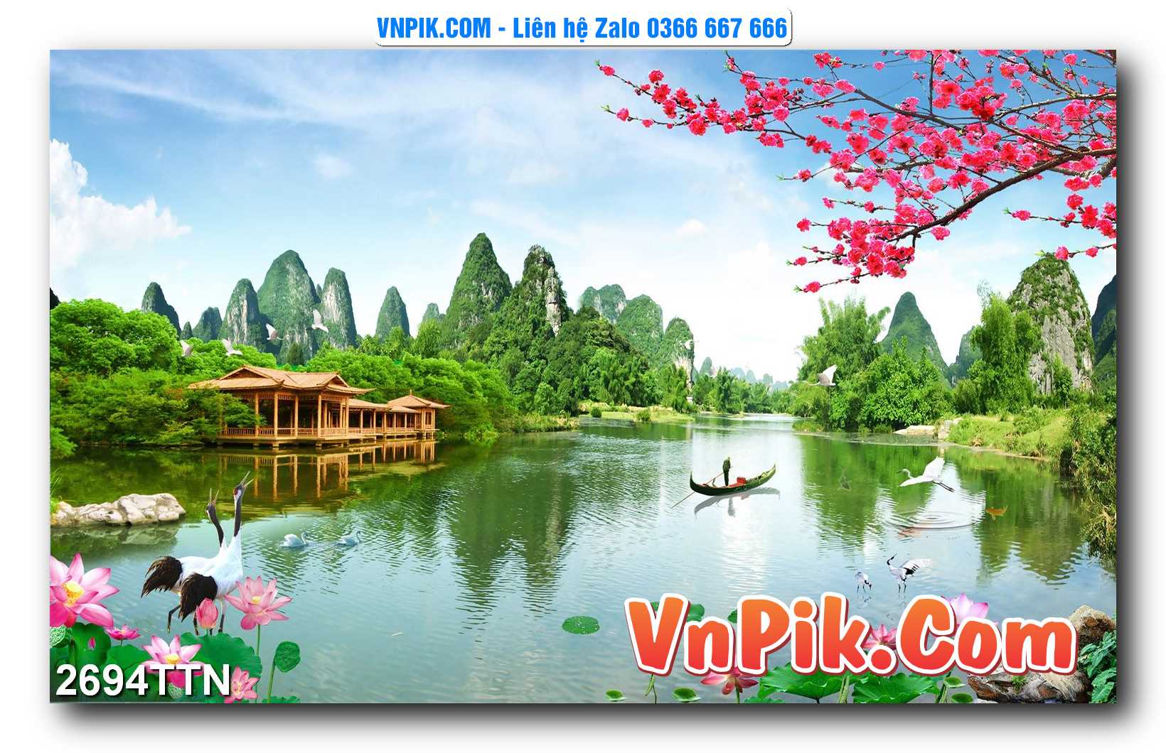 Tranh thác nước – Tranh phong thủy – Tranh treo tường mã 2694TTN