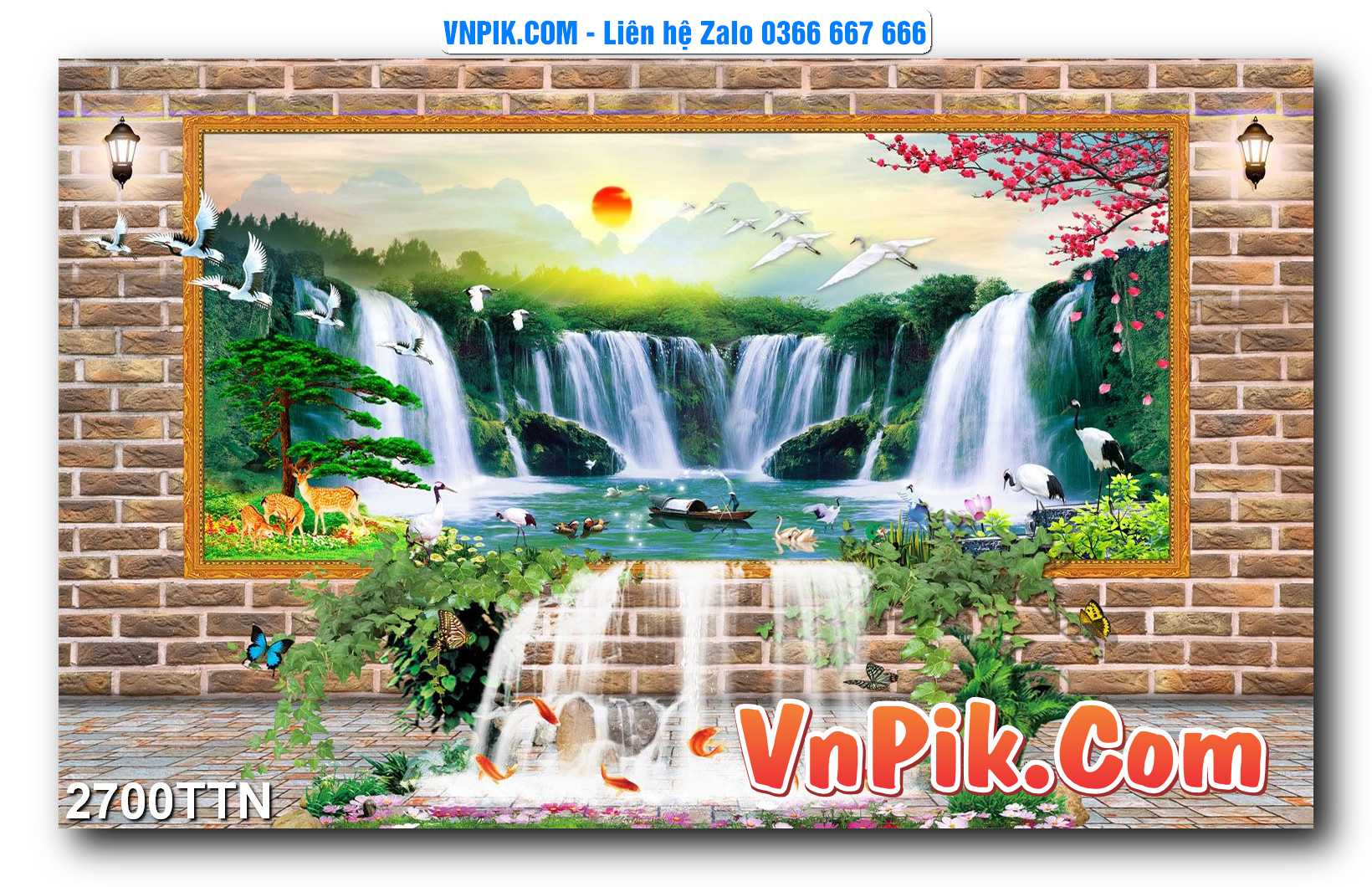 Tranh thác nước – Tranh phong thủy – Tranh treo tường mã 2700TTN