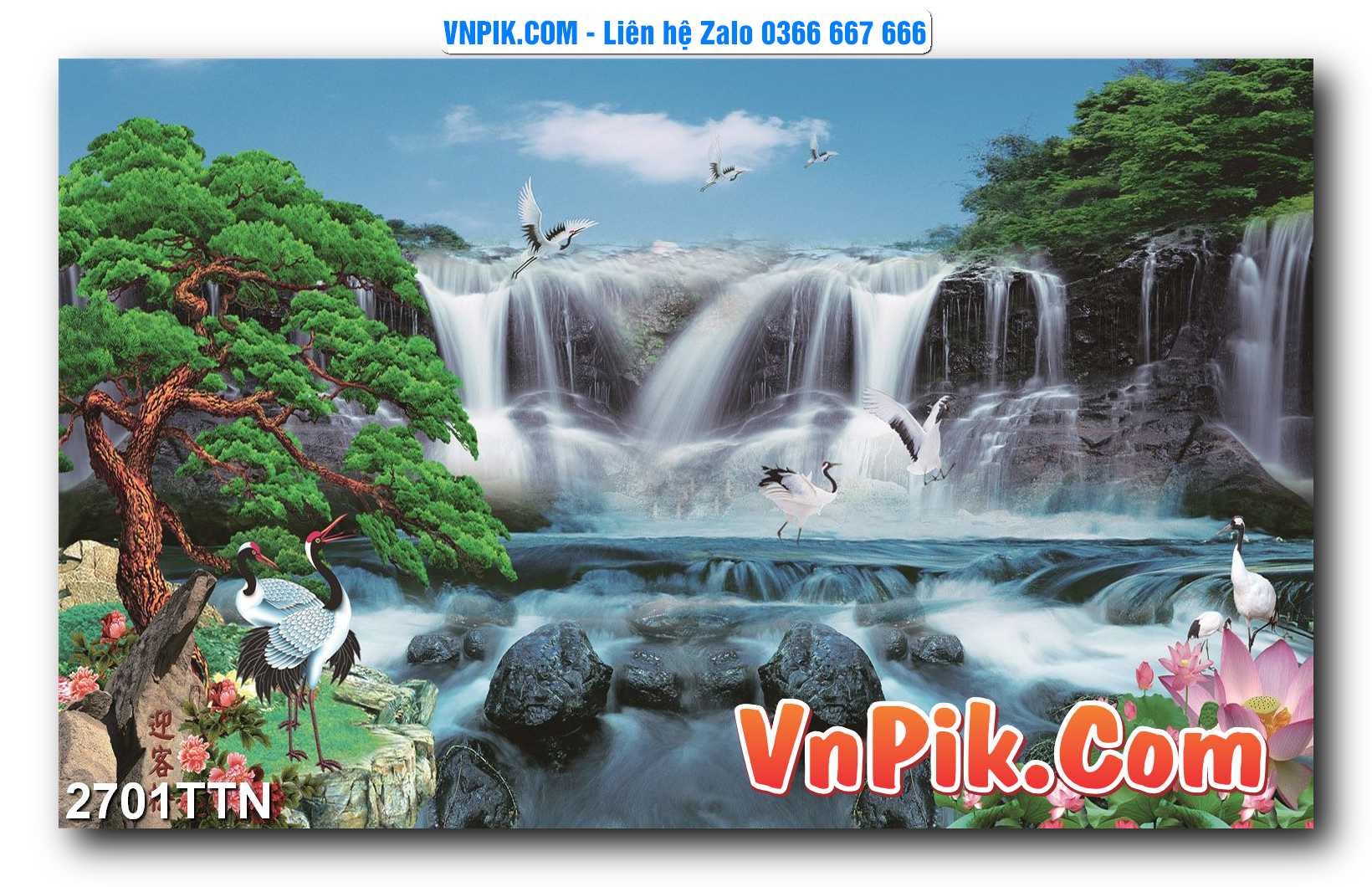 Tranh thác nước – Tranh phong thủy – Tranh treo tường mã 2701TTN