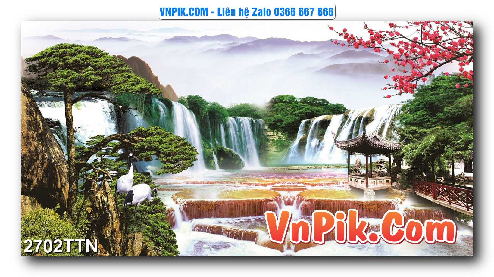 Tranh thác nước – Tranh phong thủy – Tranh treo tường mã 2702TTN