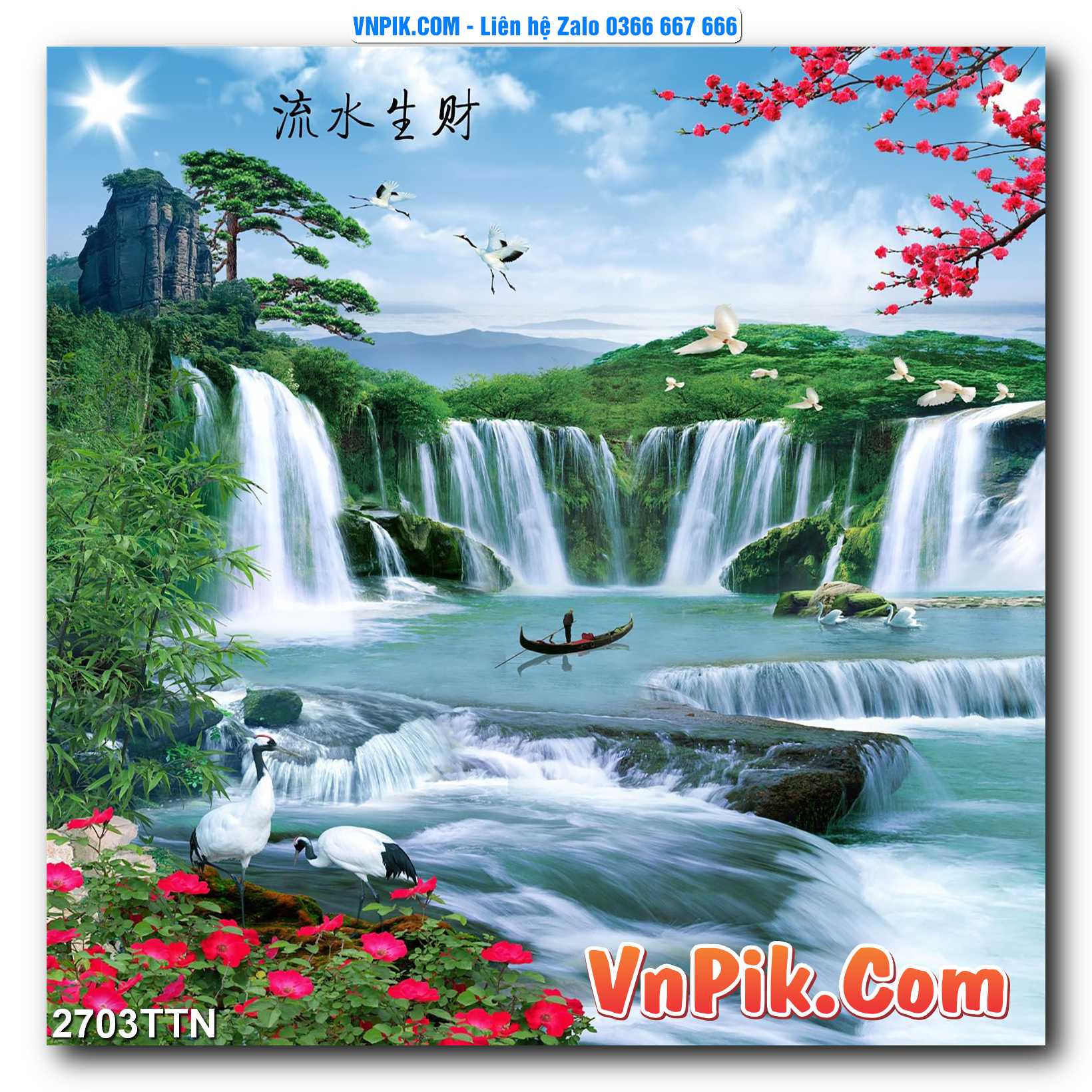 Tranh thác nước – Tranh phong thủy – Tranh treo tường mã 2703TTN