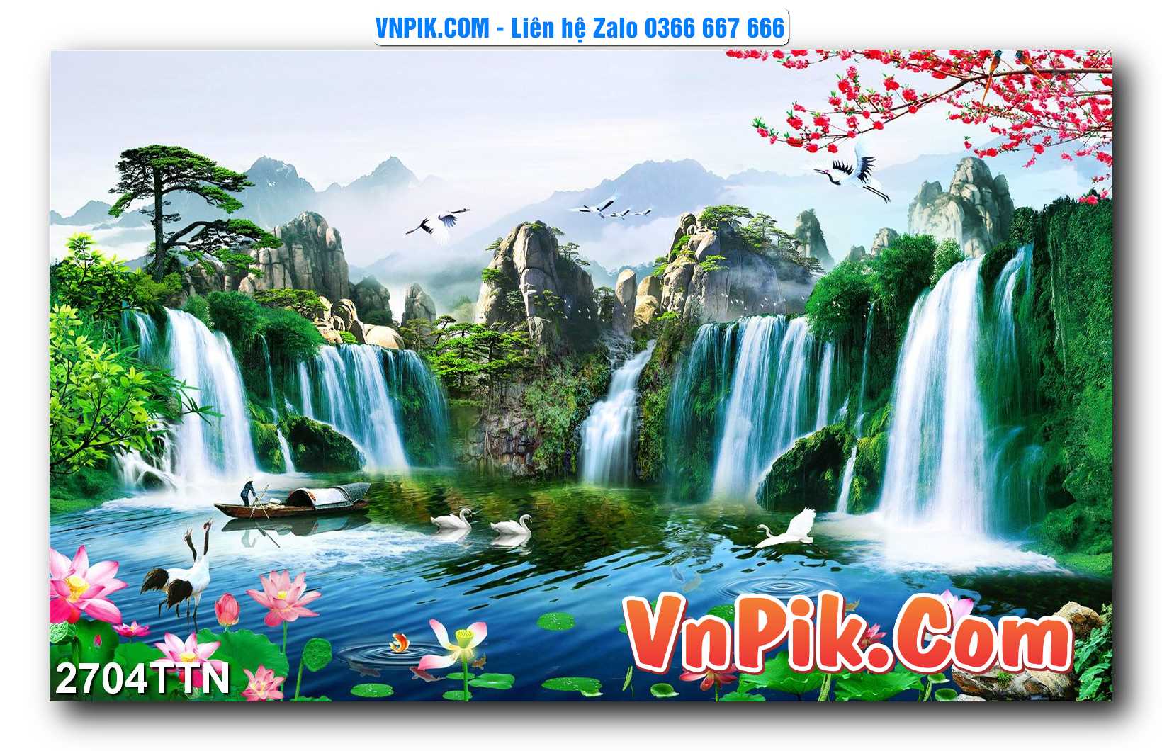 Tranh thác nước – Tranh phong thủy – Tranh treo tường mã 2704TTN