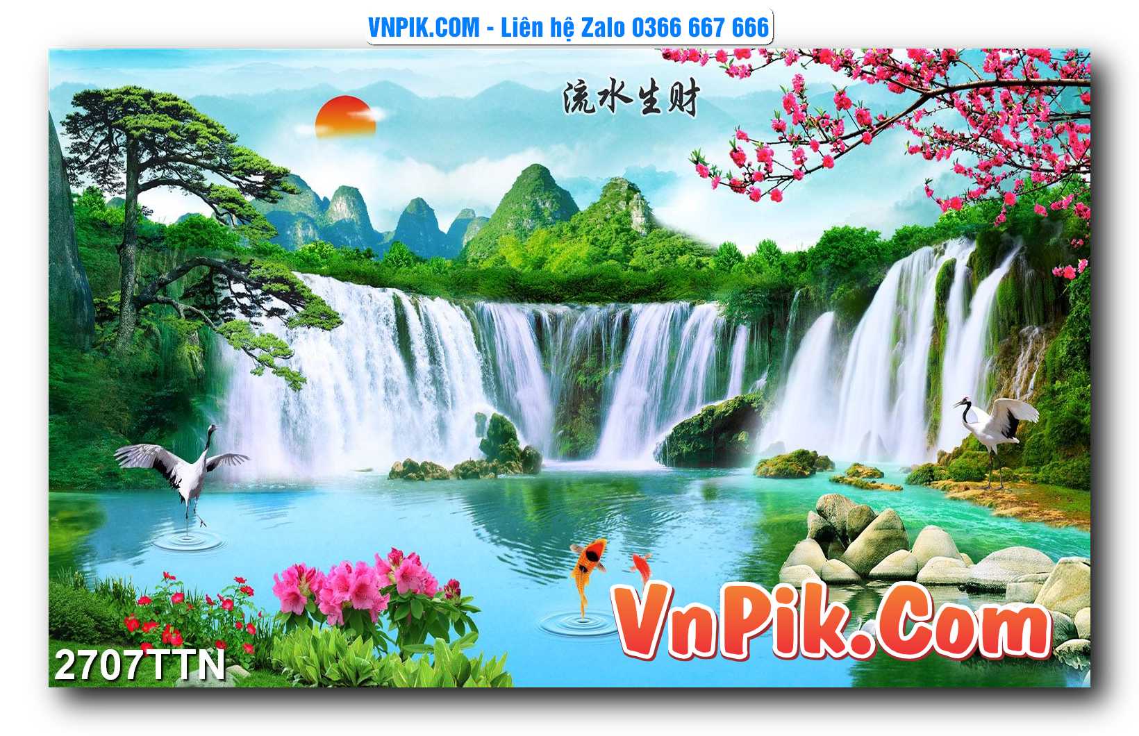 Tranh thác nước – Tranh phong thủy – Tranh treo tường mã 2707TTN