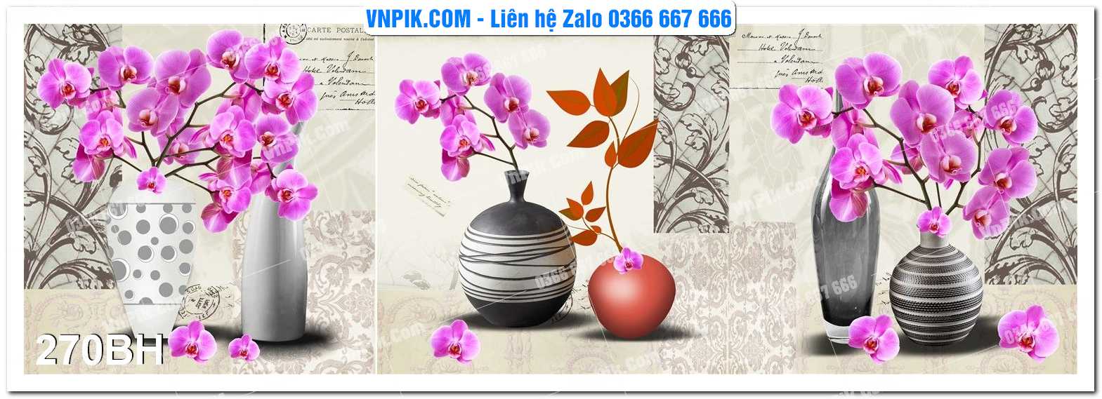 Tranh bình hoa nghệ thuật 270BH