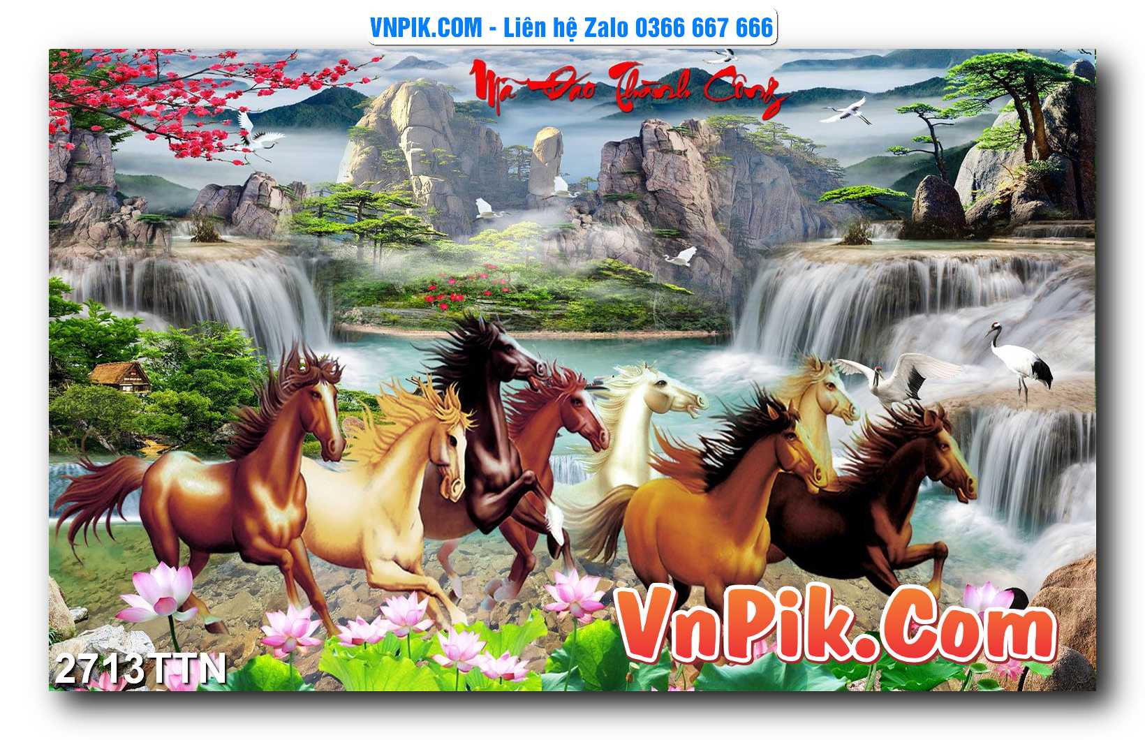 Tranh thác nước – Tranh phong thủy – Tranh treo tường mã 2713TTN