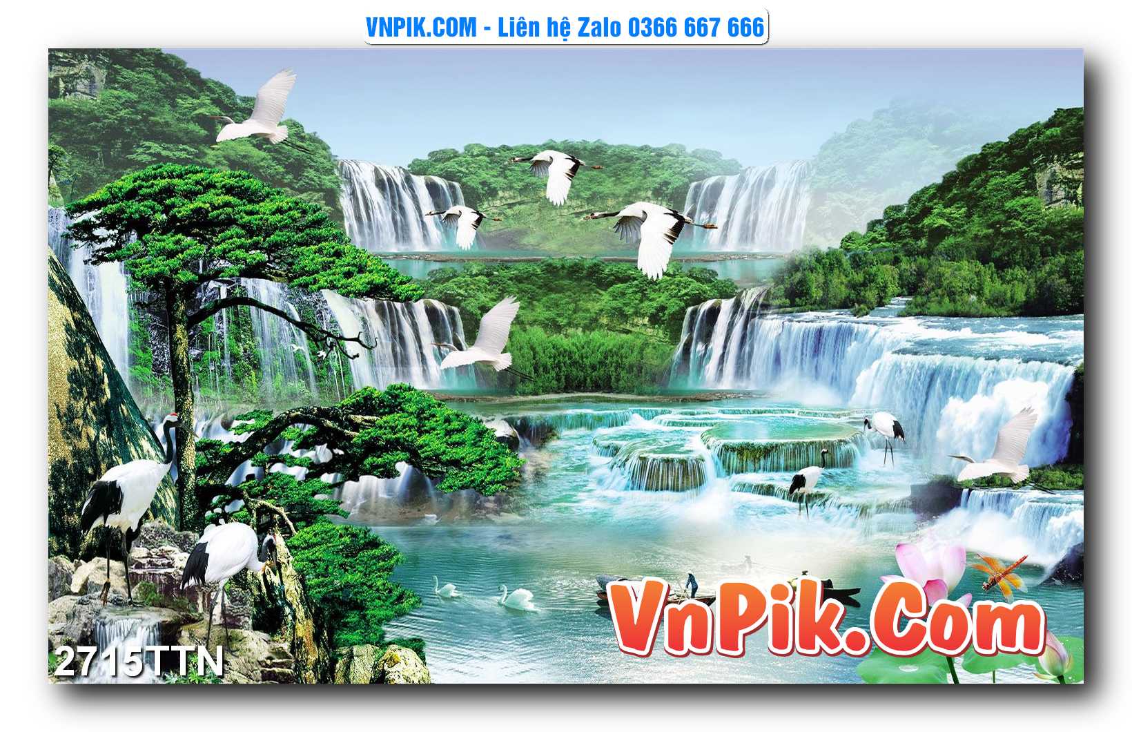 Tranh thác nước – Tranh phong thủy – Tranh treo tường mã 2715TTN