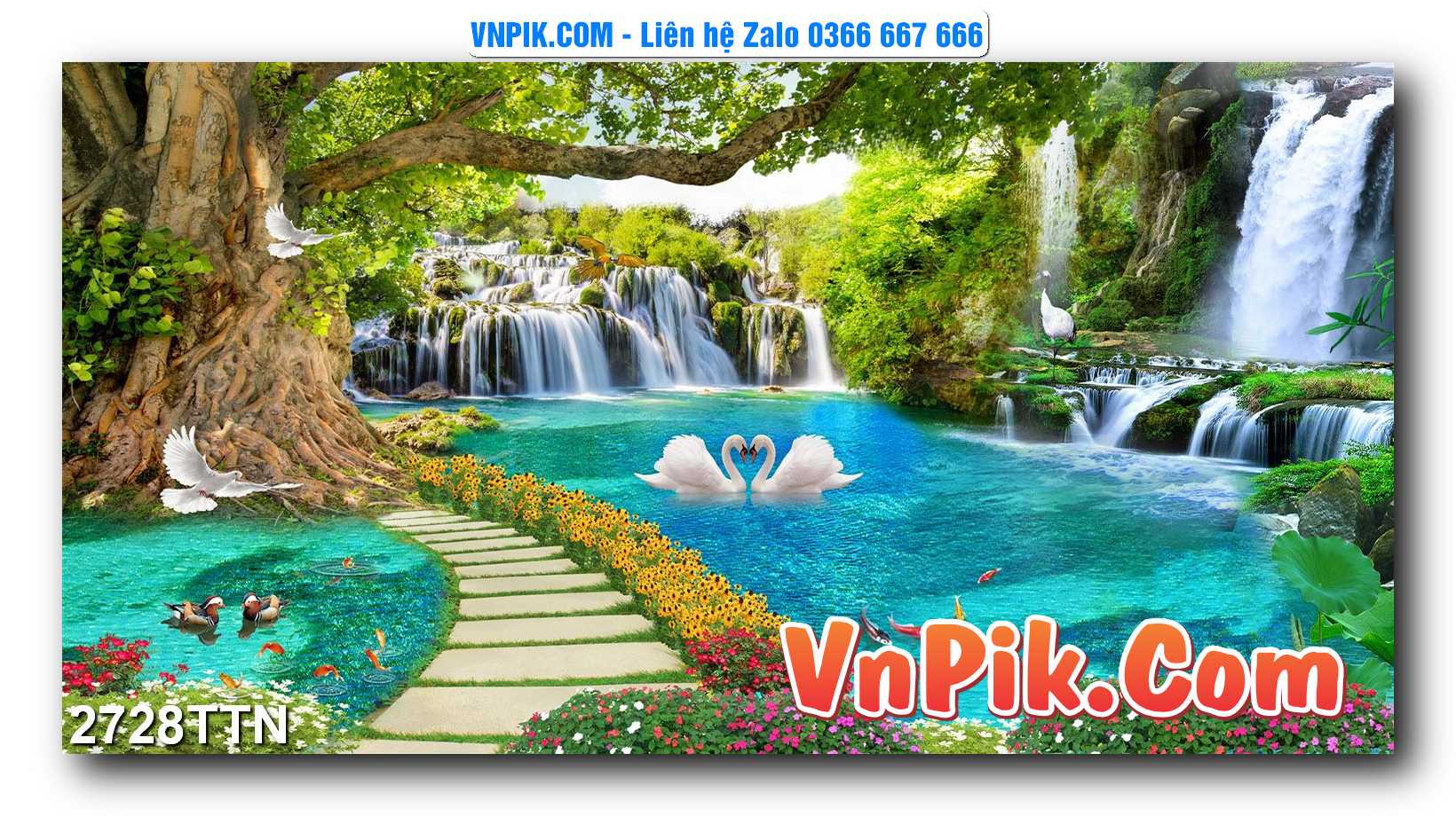 Tranh thác nước – Tranh phong thủy – Tranh treo tường mã 2728TTN