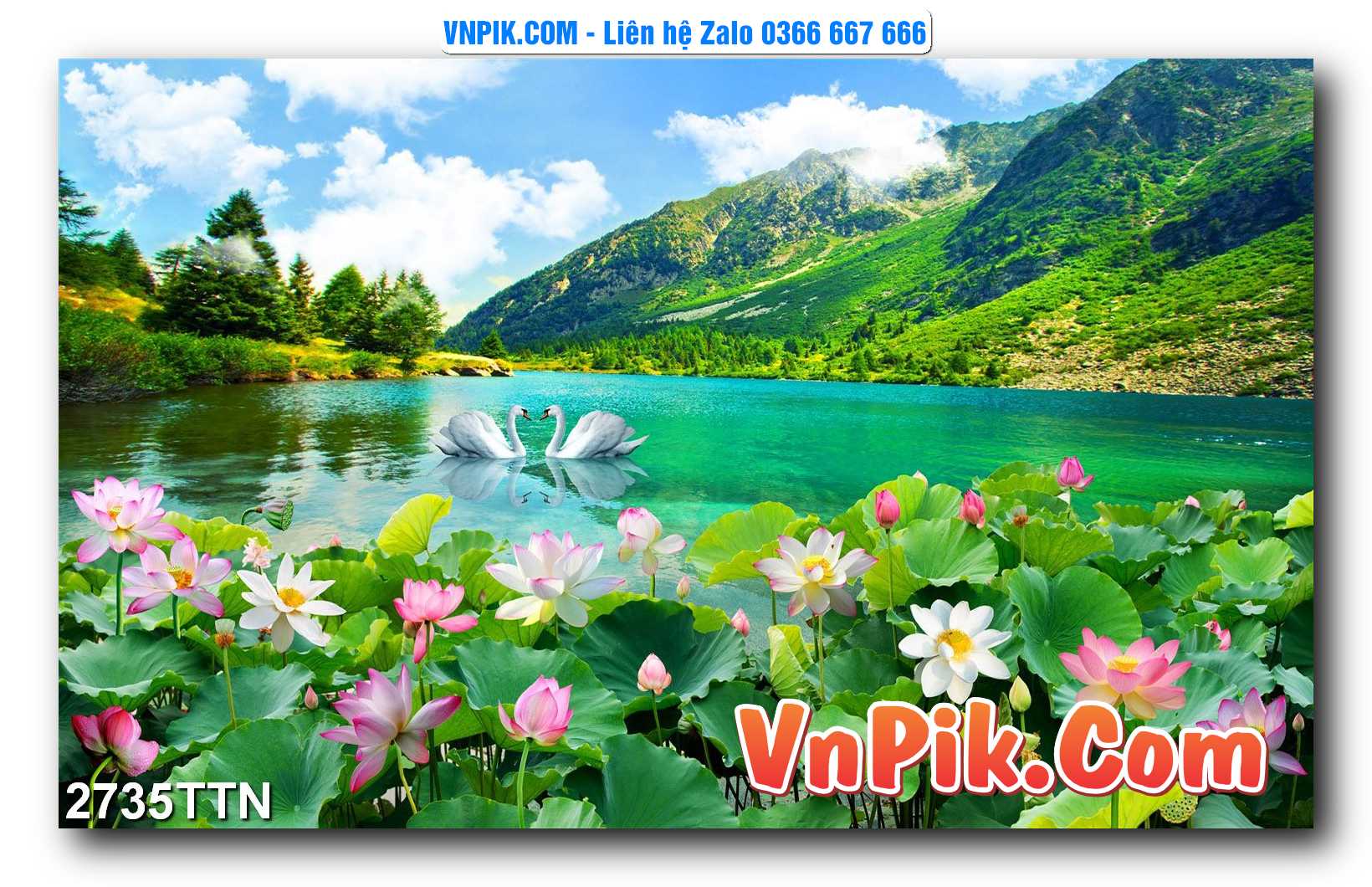 Tranh thác nước – Tranh phong thủy – Tranh treo tường mã 2735TTN