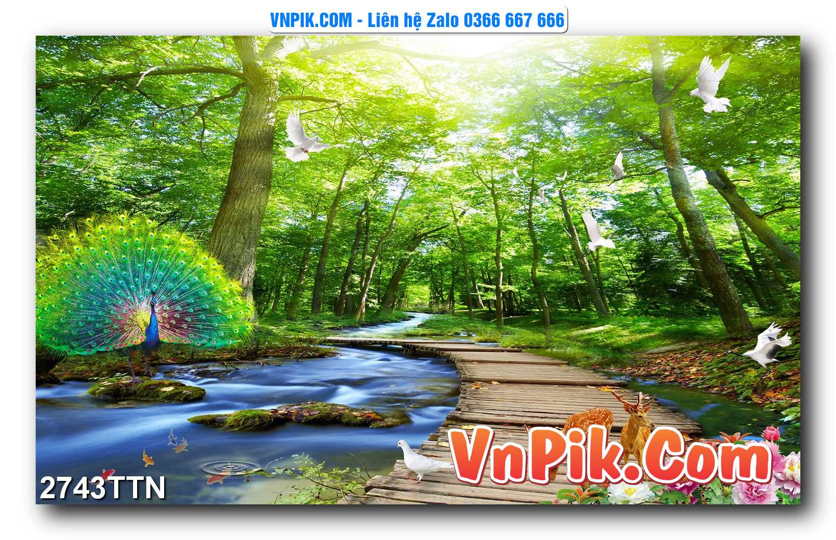 Tranh thác nước – Tranh phong thủy – Tranh treo tường mã 2743TTN
