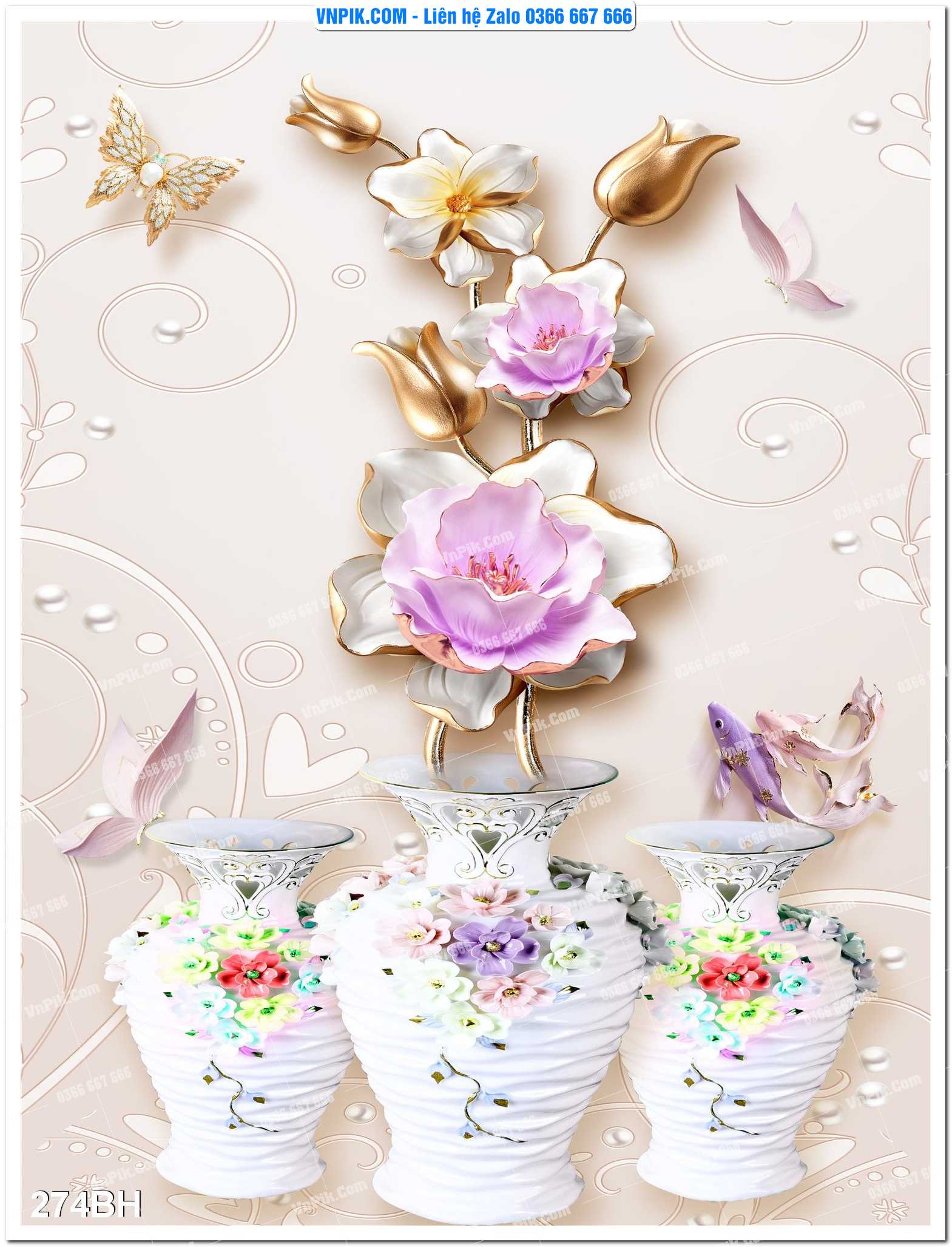 Tranh bình hoa nghệ thuật 274BH