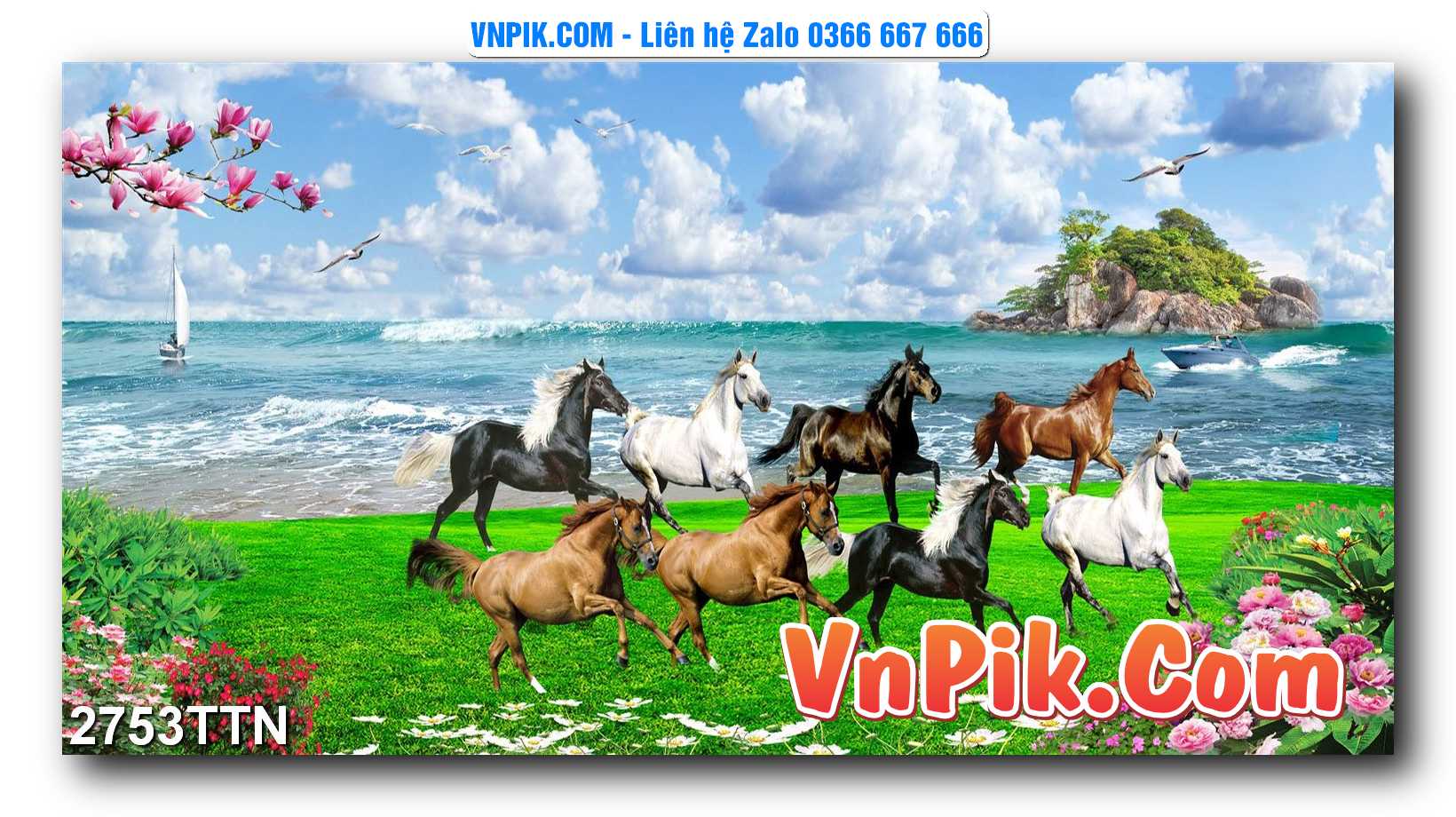 Tranh thác nước – Tranh phong thủy – Tranh treo tường mã 2753TTN