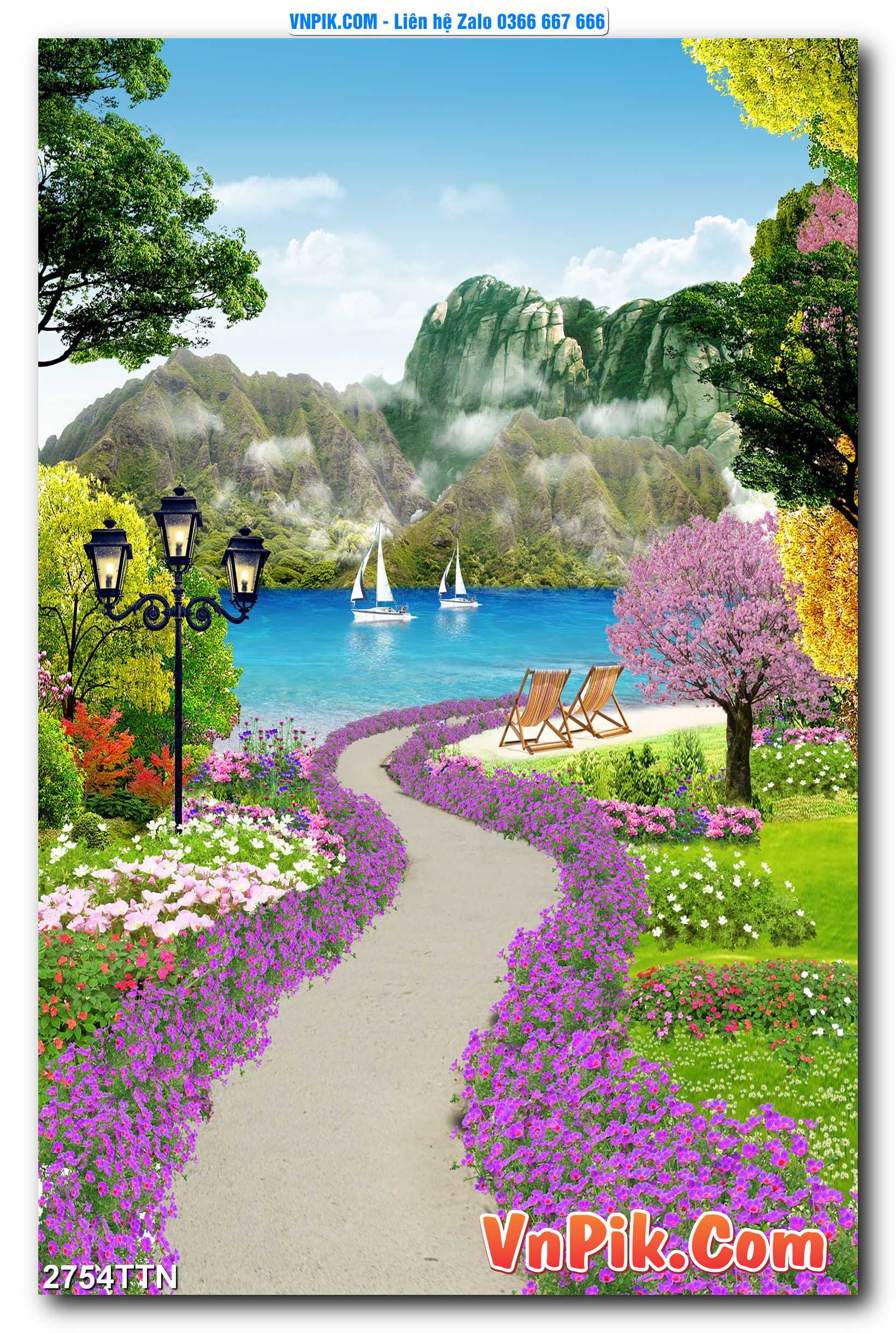 Tranh thác nước – Tranh phong thủy – Tranh treo tường mã 2754TTN