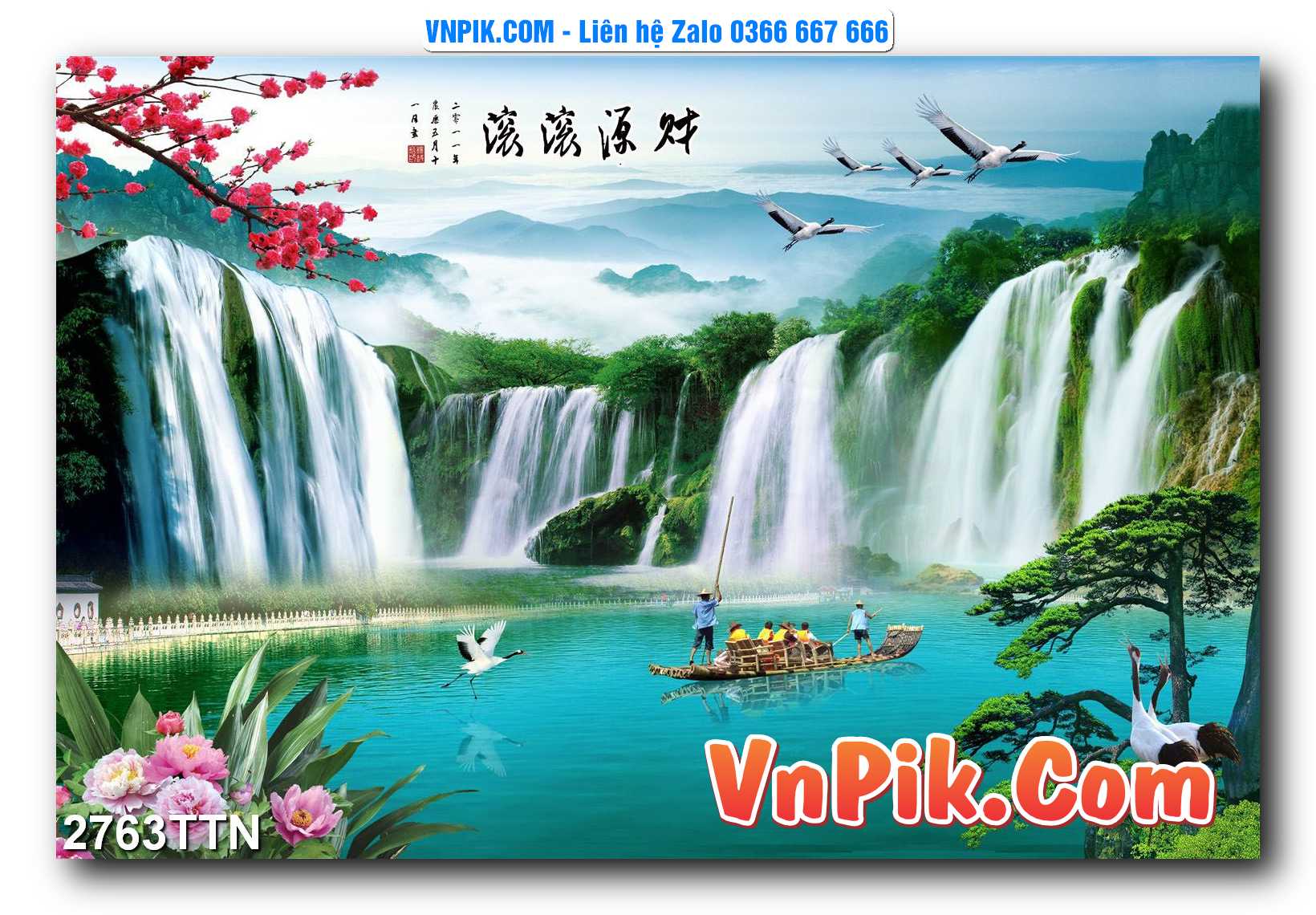 Tranh thác nước – Tranh phong thủy – Tranh treo tường mã 2763TTN