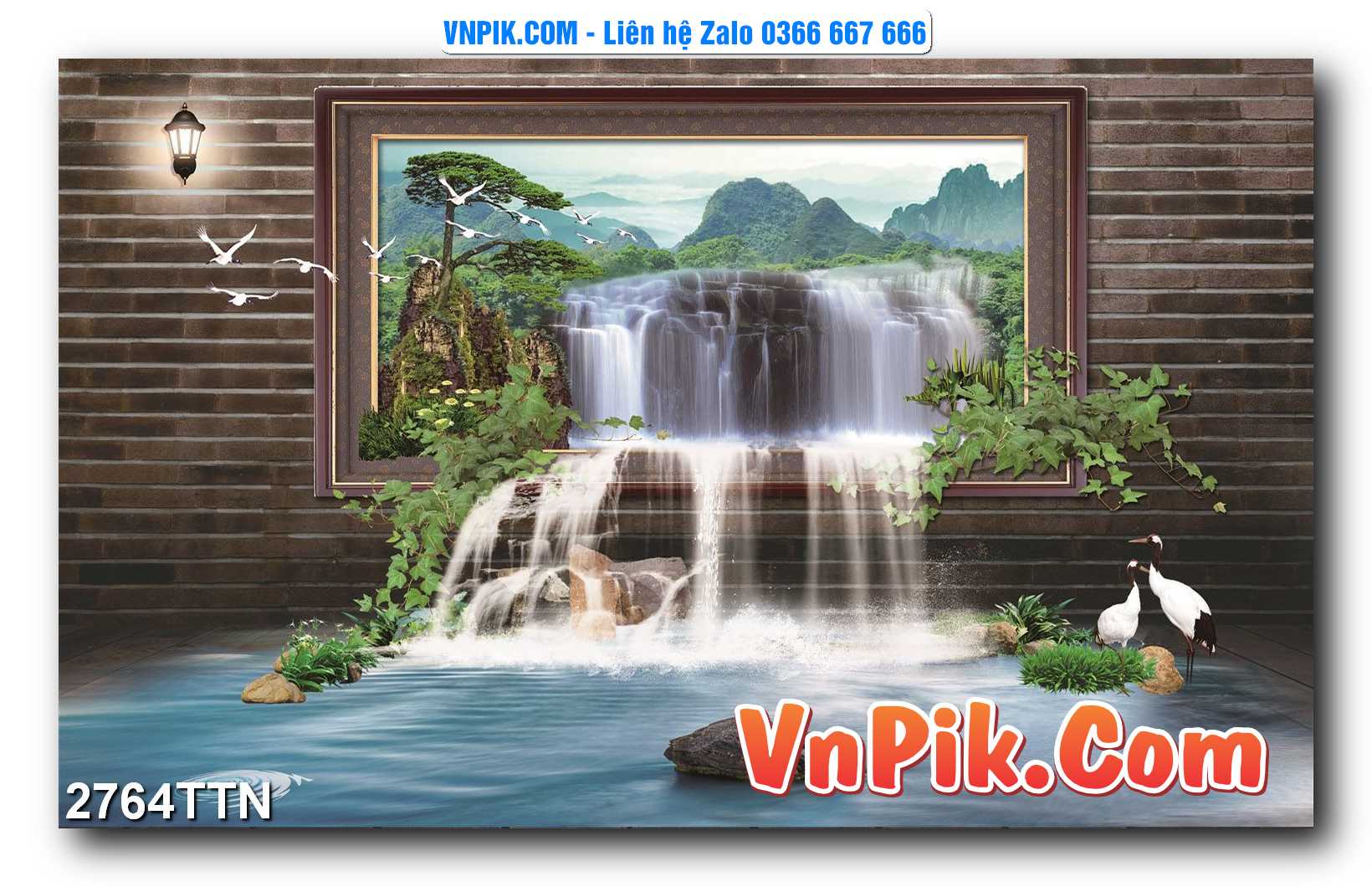 Tranh thác nước – Tranh phong thủy – Tranh treo tường mã 2764TTN