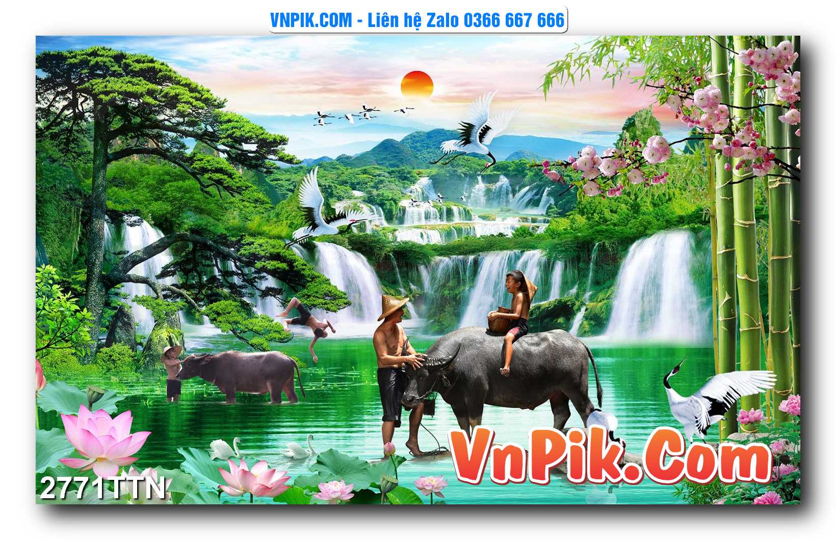 Tranh thác nước – Tranh phong thủy – Tranh treo tường mã 2771TTN