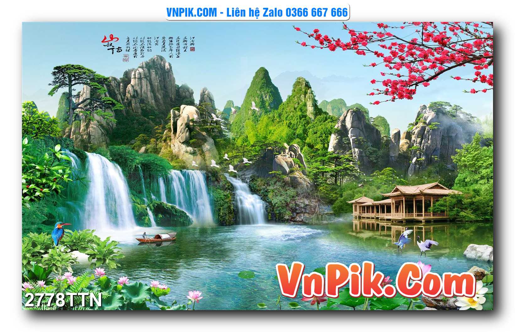 Tranh thác nước – Tranh phong thủy – Tranh treo tường mã 2778TTN