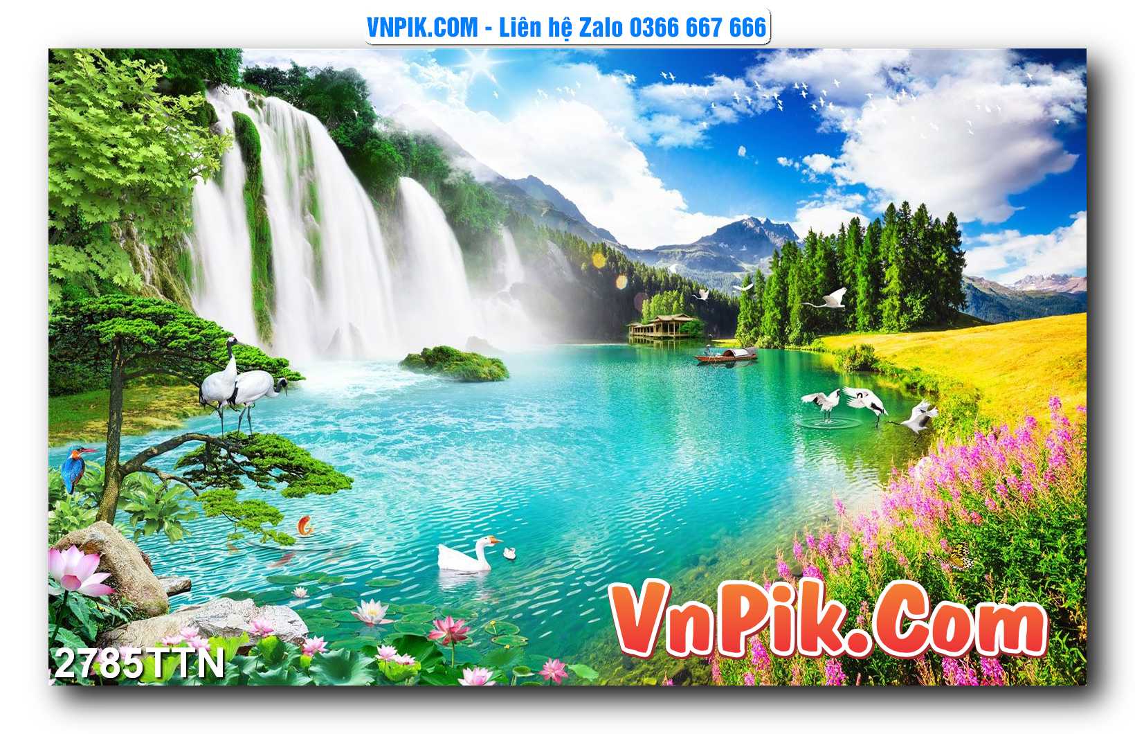 Tranh thác nước – Tranh phong thủy – Tranh treo tường mã 2785TTN