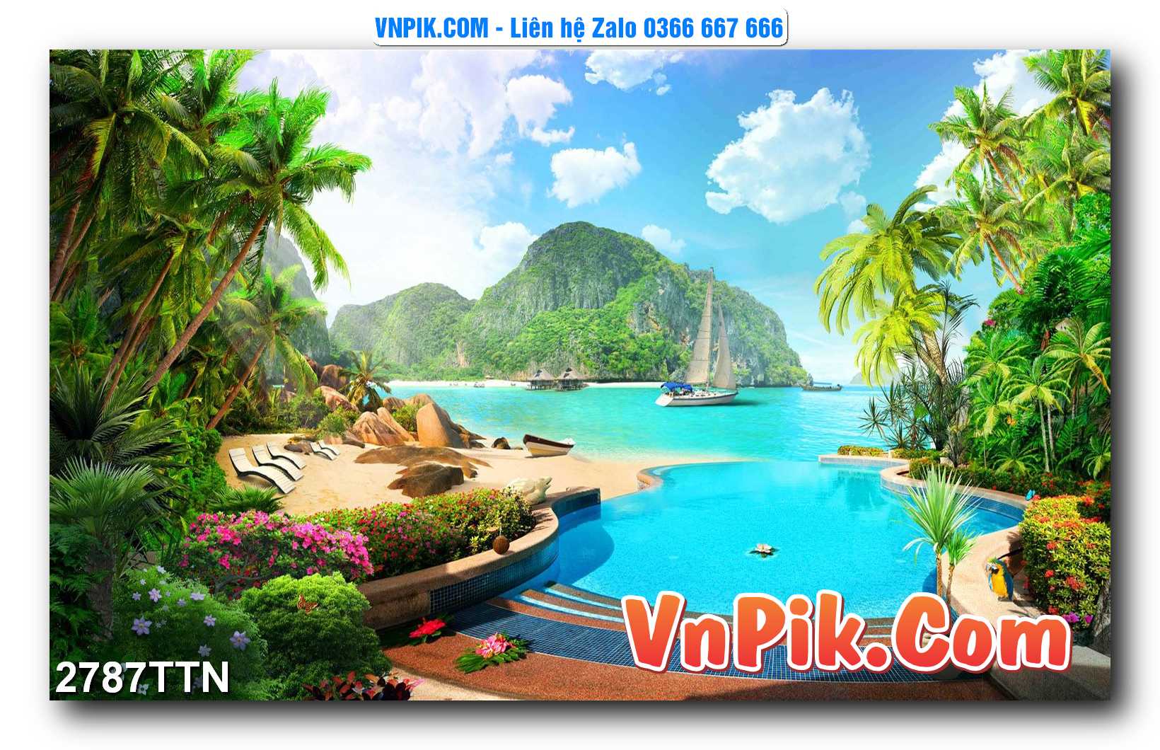 Tranh thác nước – Tranh phong thủy – Tranh treo tường mã 2787TTN