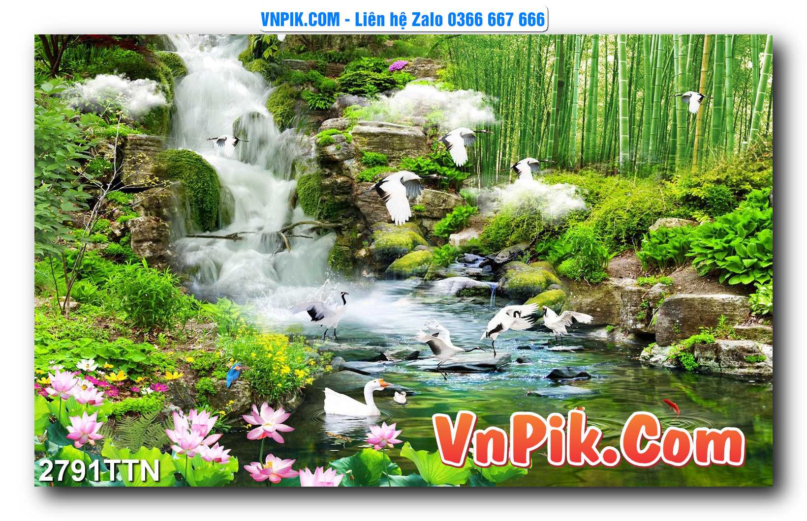 Tranh thác nước – Tranh phong thủy – Tranh treo tường mã 2791TTN