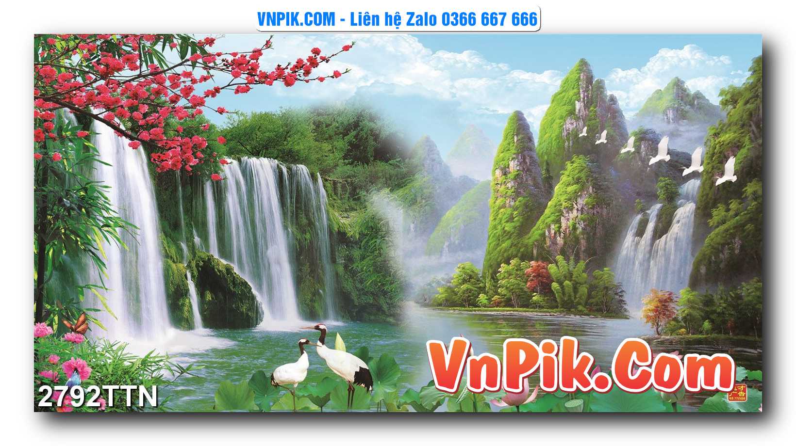 Tranh thác nước – Tranh phong thủy – Tranh treo tường mã 2792TTN
