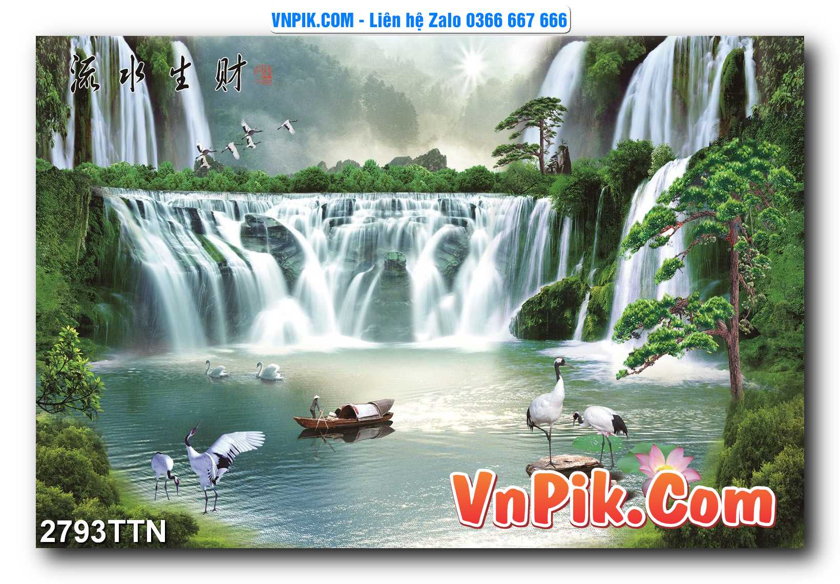 Tranh thác nước – Tranh phong thủy – Tranh treo tường mã 2793TTN