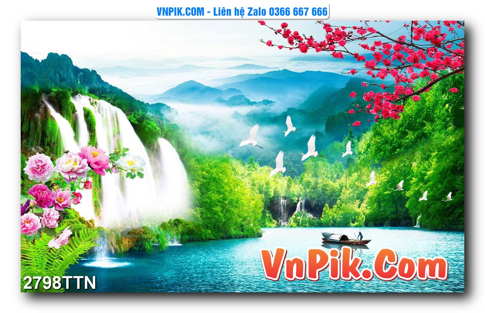 Tranh thác nước – Tranh phong thủy – Tranh treo tường mã 2798TTN