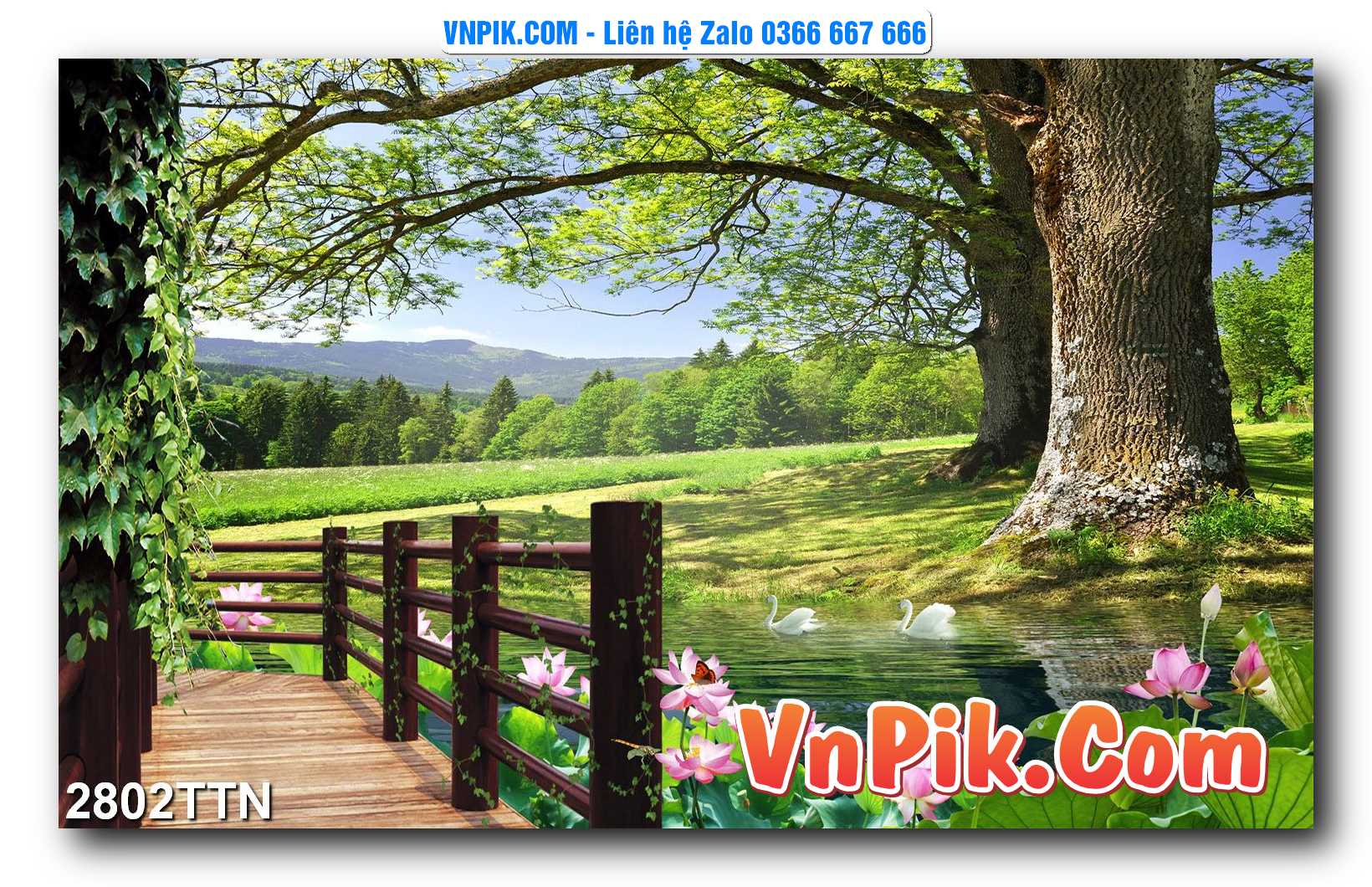 Tranh thác nước – Tranh phong thủy – Tranh treo tường mã 2802TTN