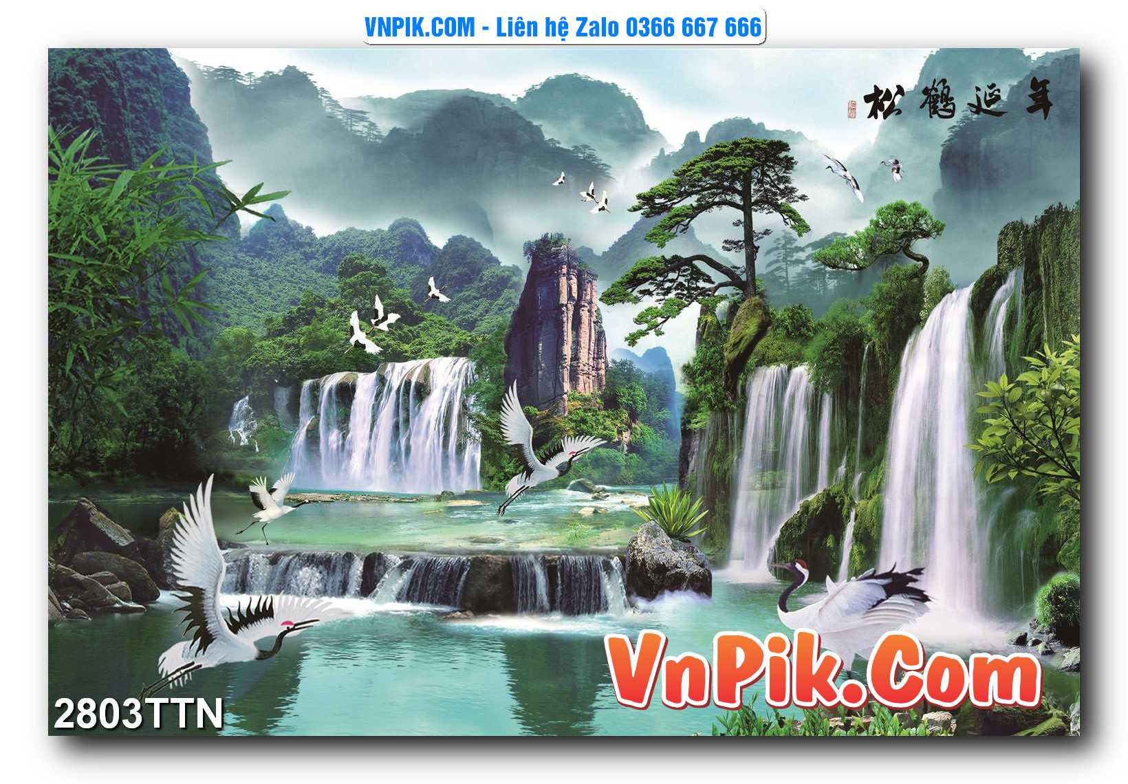 Tranh thác nước – Tranh phong thủy – Tranh treo tường mã 2803TTN