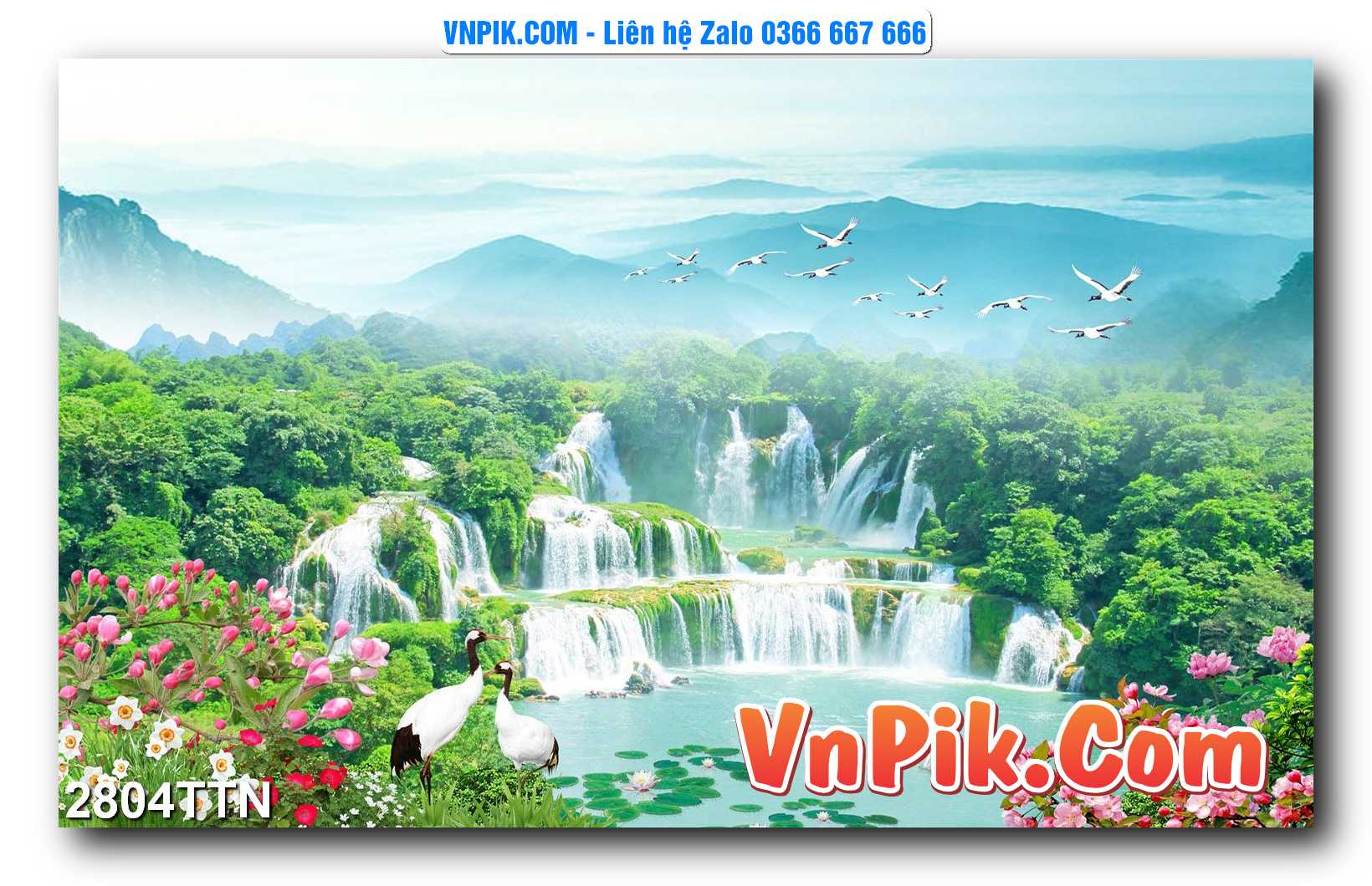 Tranh thác nước – Tranh phong thủy – Tranh treo tường mã 2804TTN