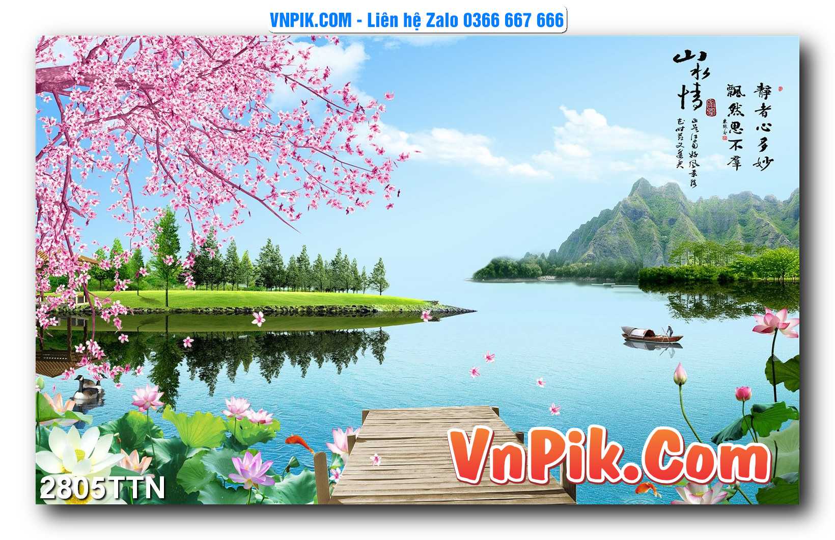 Tranh thác nước – Tranh phong thủy – Tranh treo tường mã 2805TTN