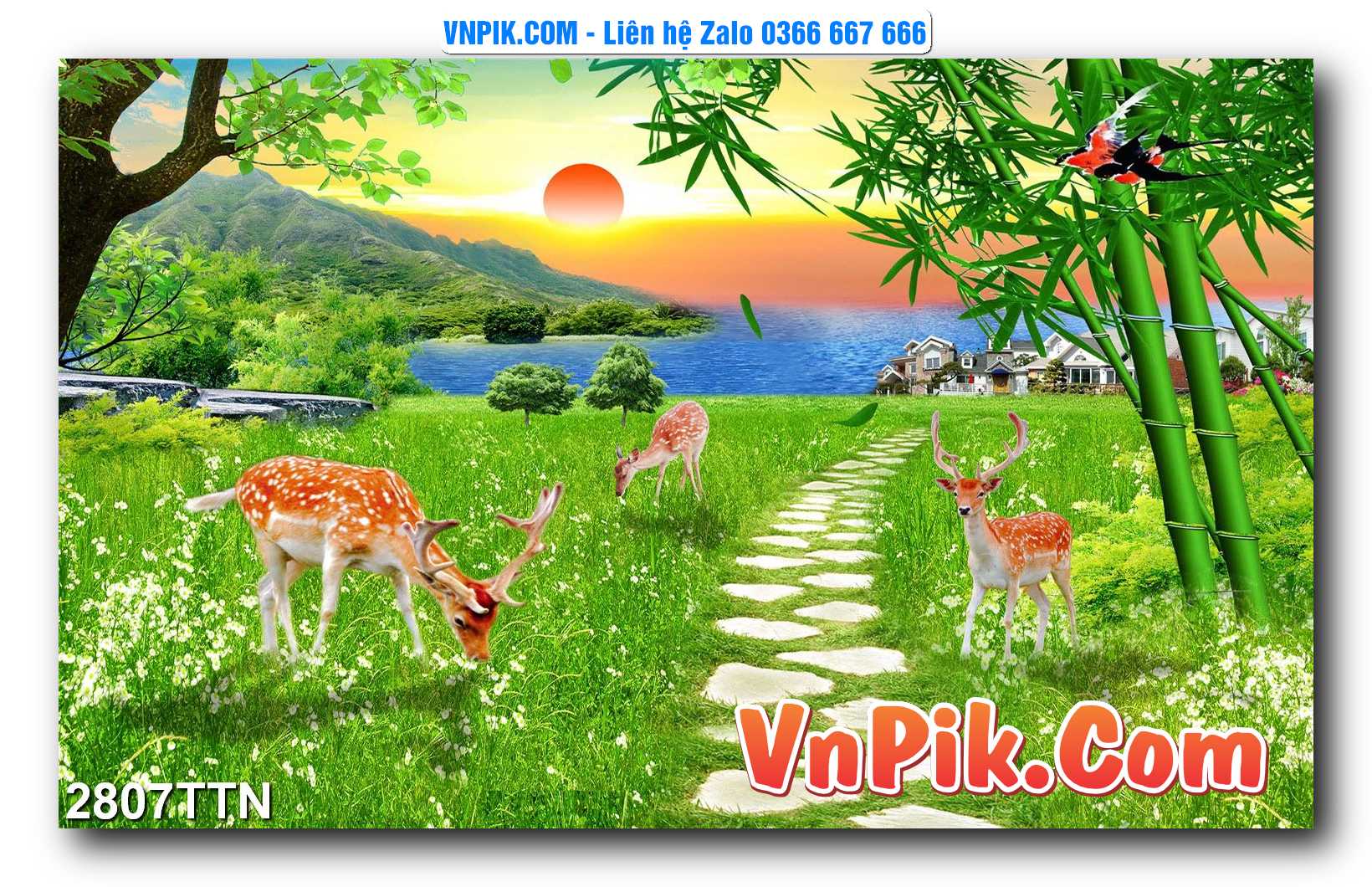 Tranh thác nước – Tranh phong thủy – Tranh treo tường mã 2807TTN