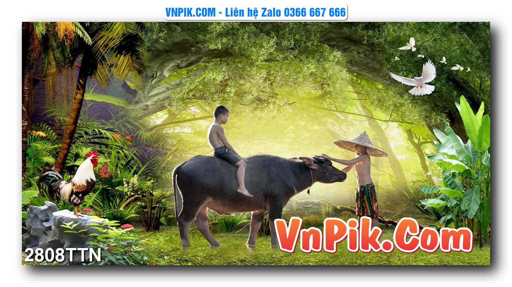 Tranh thác nước – Tranh phong thủy – Tranh treo tường mã 2808TTN