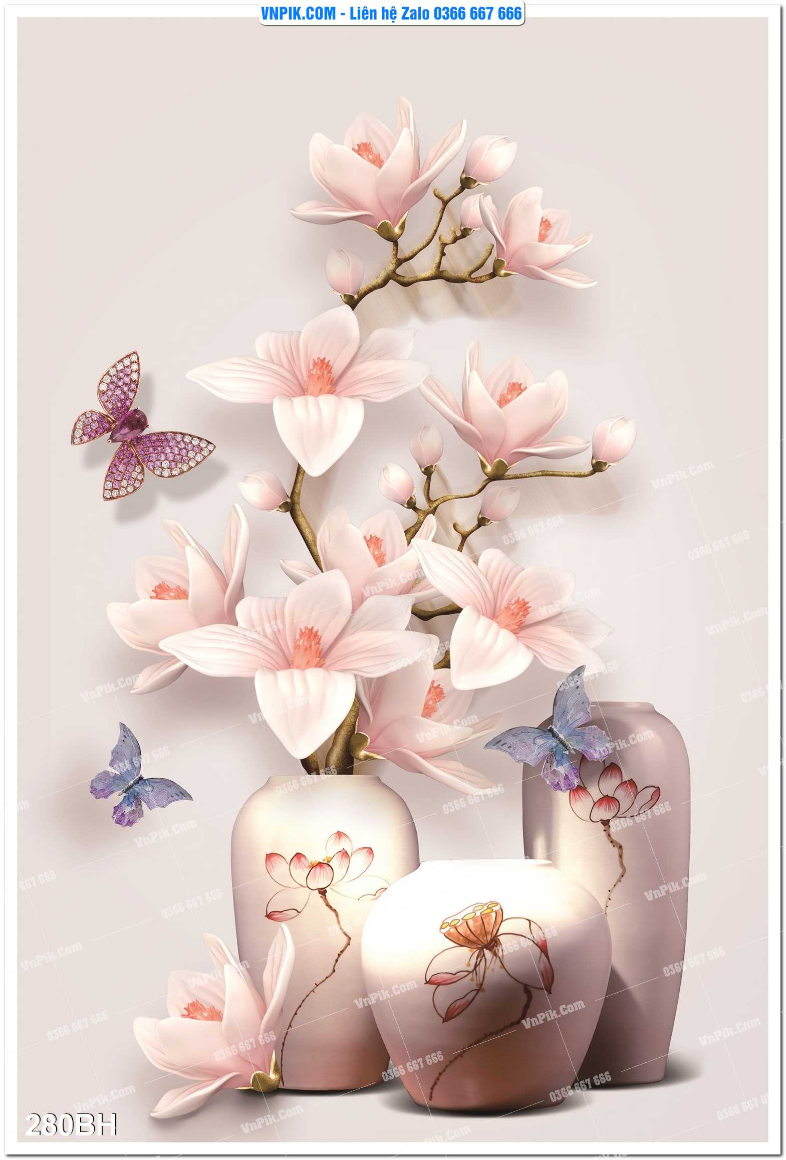 Tranh bình hoa nghệ thuật 280BH