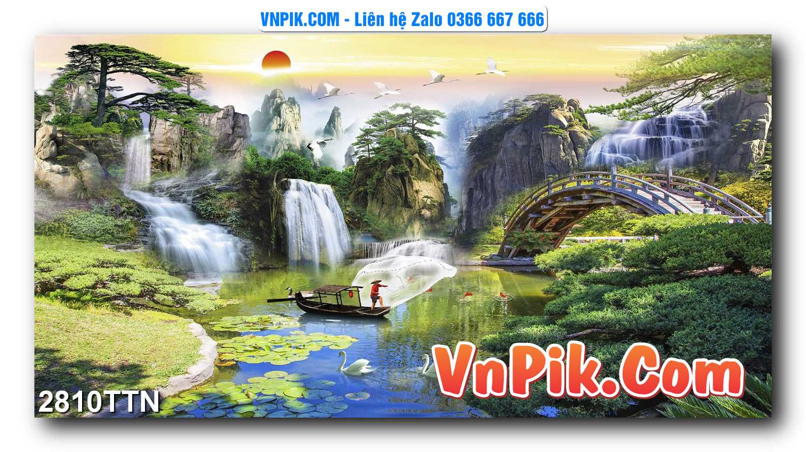 Tranh thác nước – Tranh phong thủy – Tranh treo tường mã 2810TTN