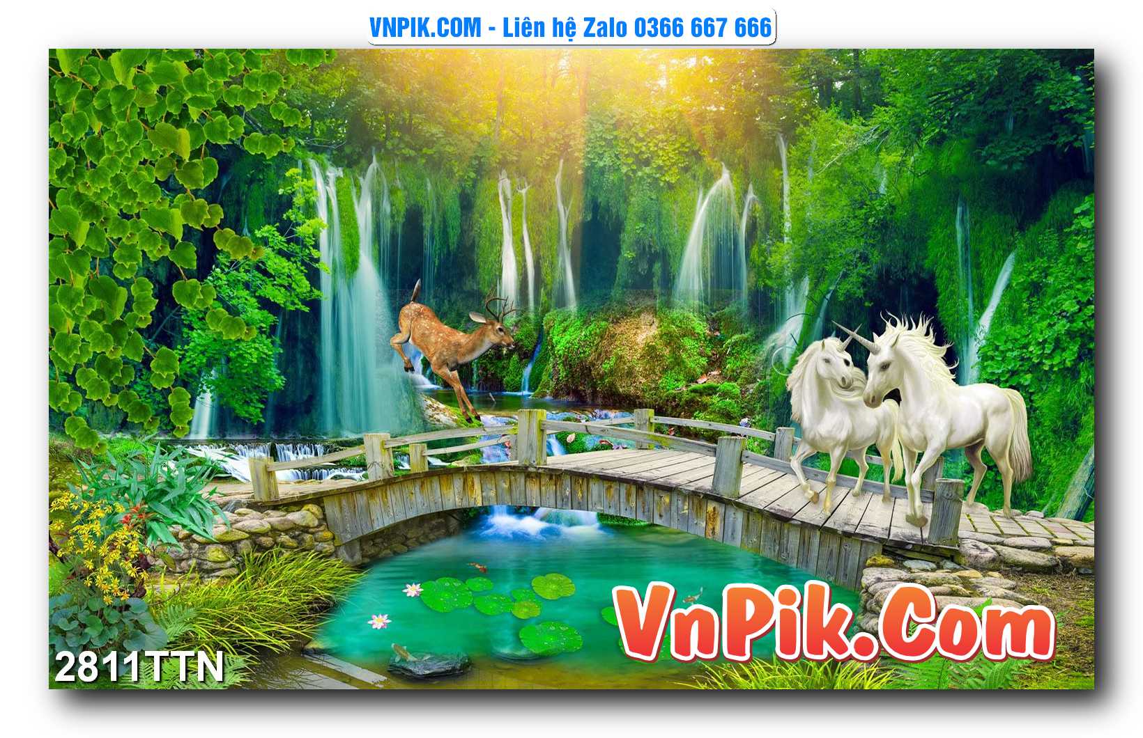 Tranh thác nước – Tranh phong thủy – Tranh treo tường mã 2811TTN