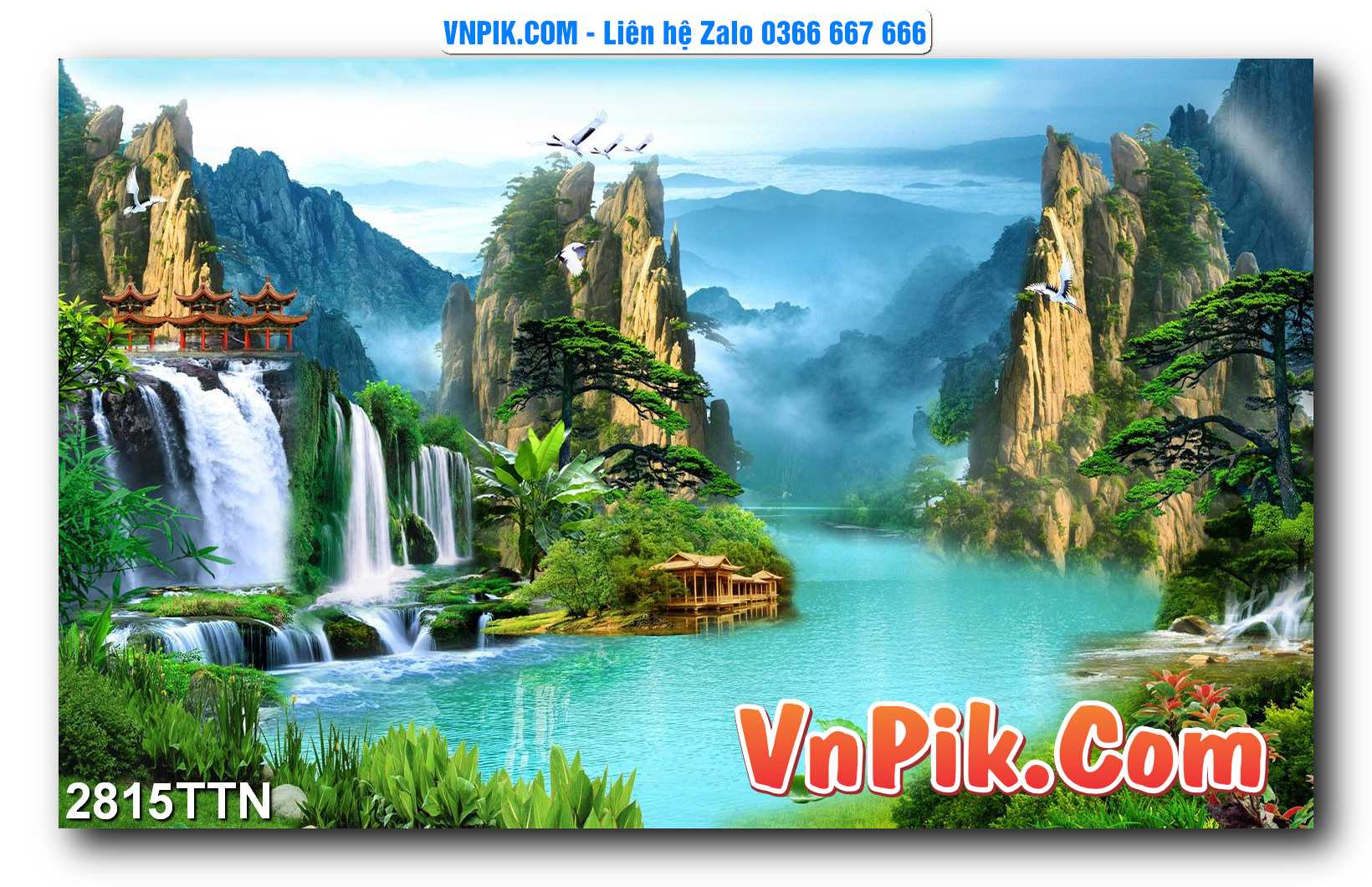 Tranh thác nước – Tranh phong thủy – Tranh treo tường mã 2815TTN