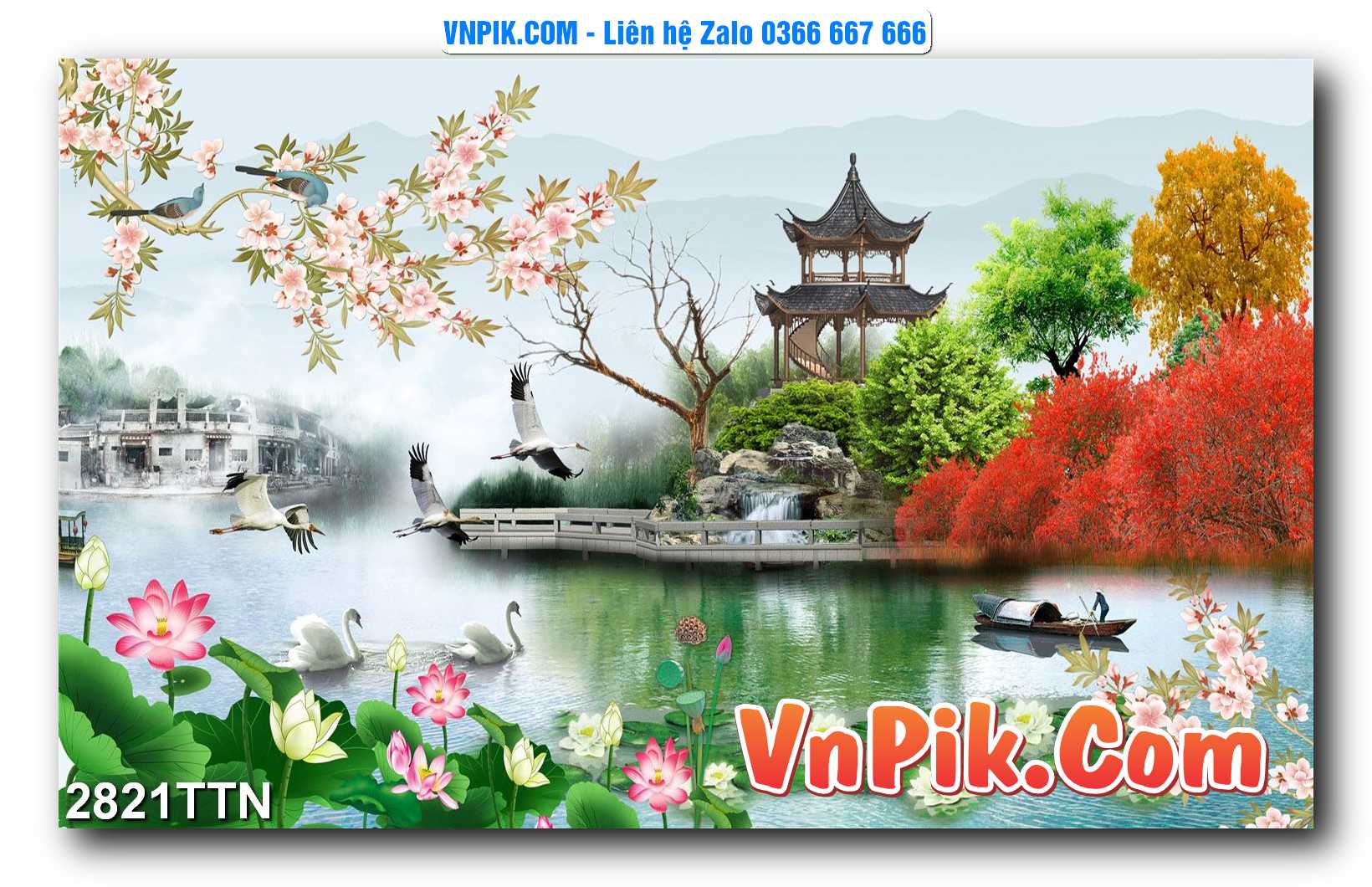 Tranh thác nước – Tranh phong thủy – Tranh treo tường mã 2821TTN