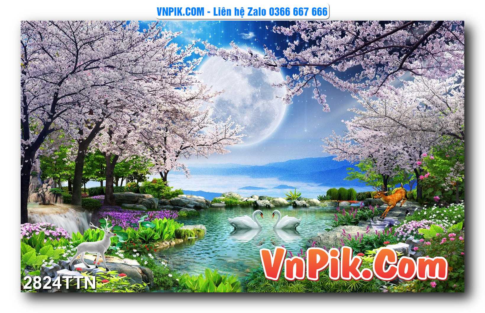 Tranh thác nước – Tranh phong thủy – Tranh treo tường mã 2824TTN