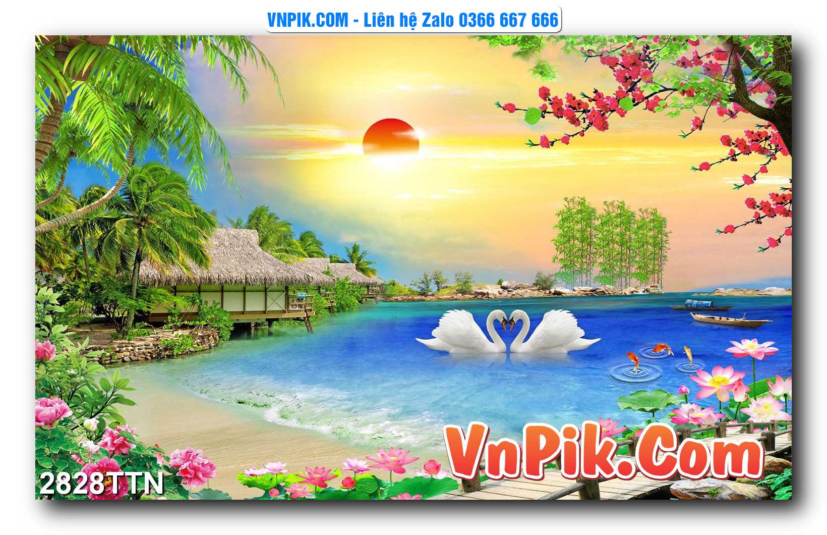 Tranh thác nước – Tranh phong thủy – Tranh treo tường mã 2828TTN