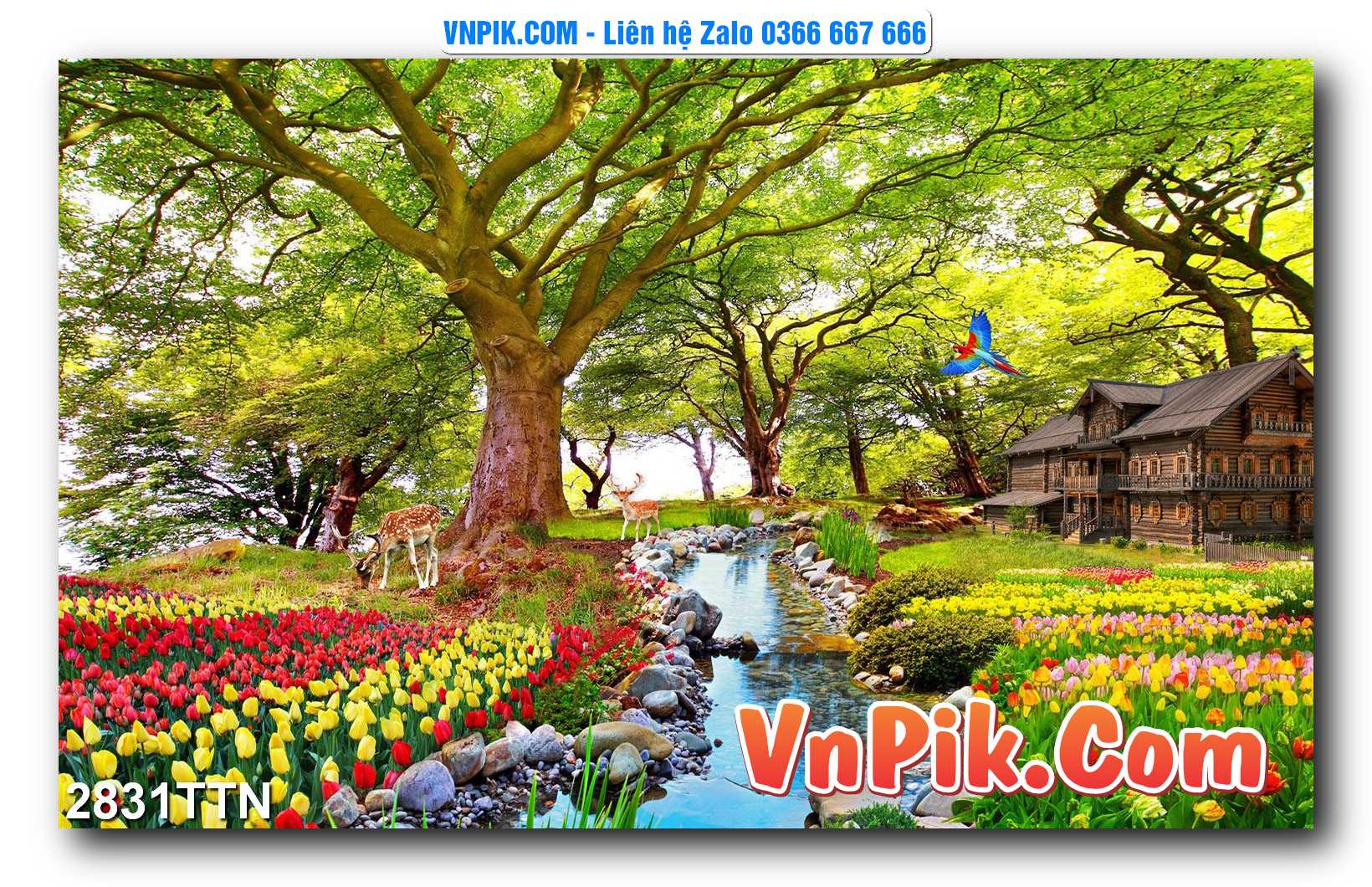 Tranh thác nước – Tranh phong thủy – Tranh treo tường mã 2831TTN