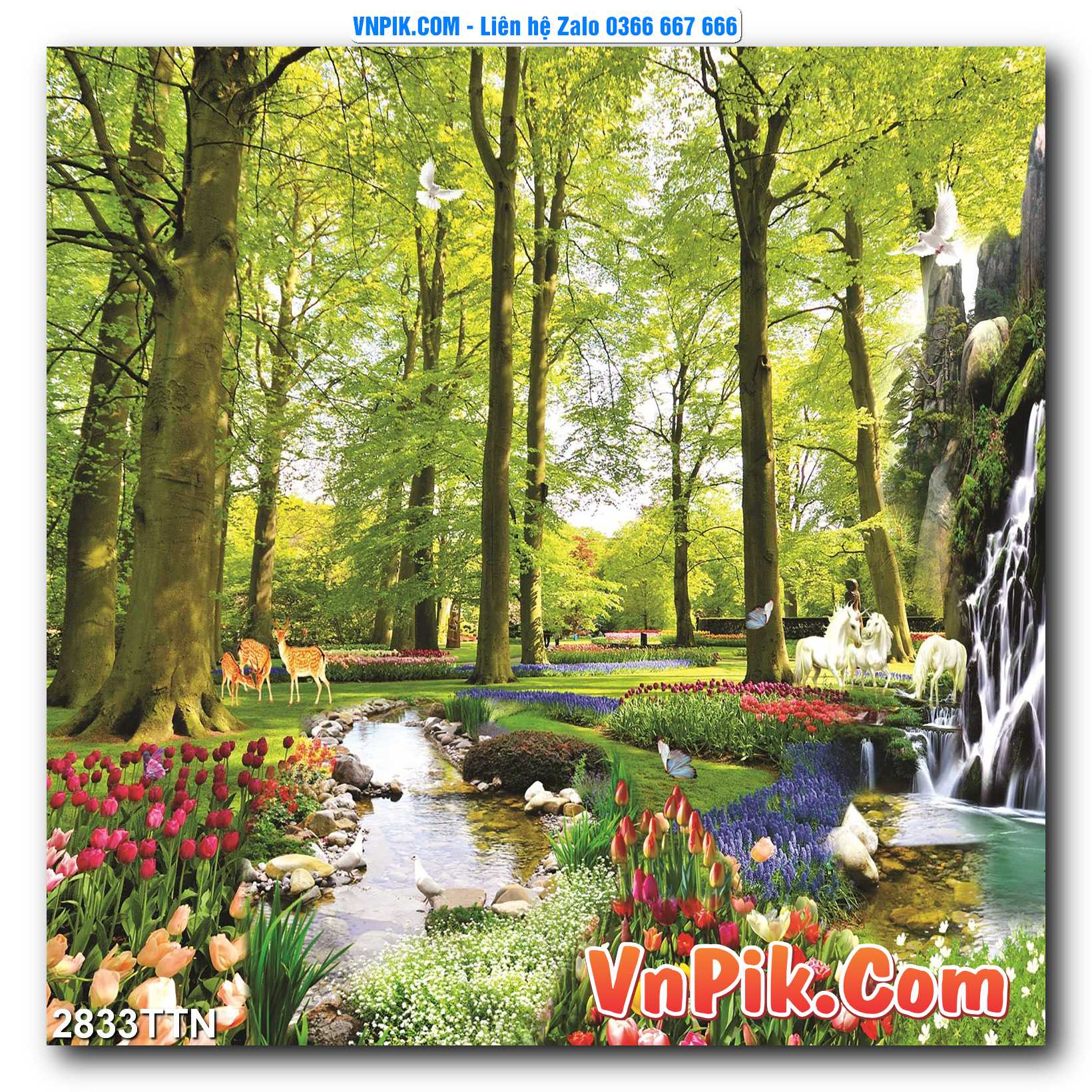 Tranh thác nước – Tranh phong thủy – Tranh treo tường mã 2833TTN