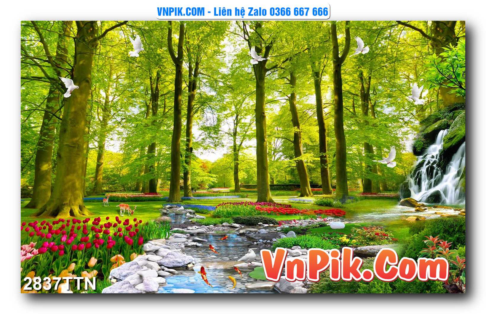 Tranh thác nước – Tranh phong thủy – Tranh treo tường mã 2837TTN
