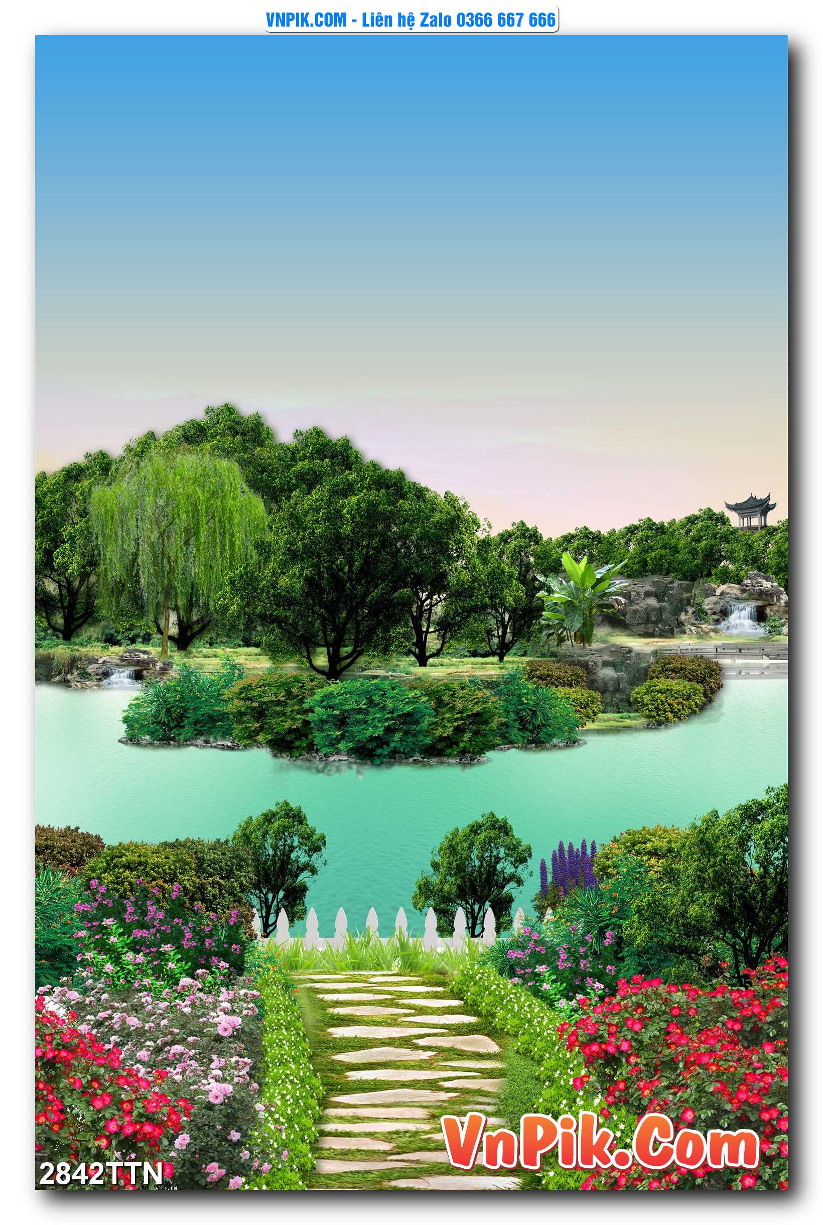 Tranh thác nước – Tranh phong thủy – Tranh treo tường mã 2842TTN