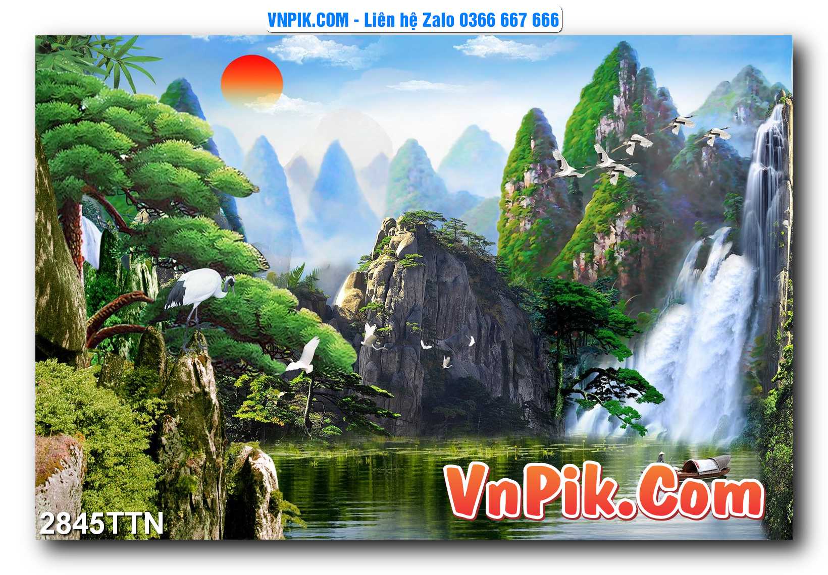 Tranh thác nước – Tranh phong thủy – Tranh treo tường mã 2845TTN