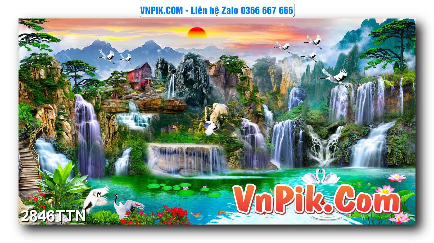 Tranh thác nước – Tranh phong thủy – Tranh treo tường mã 2846TTN